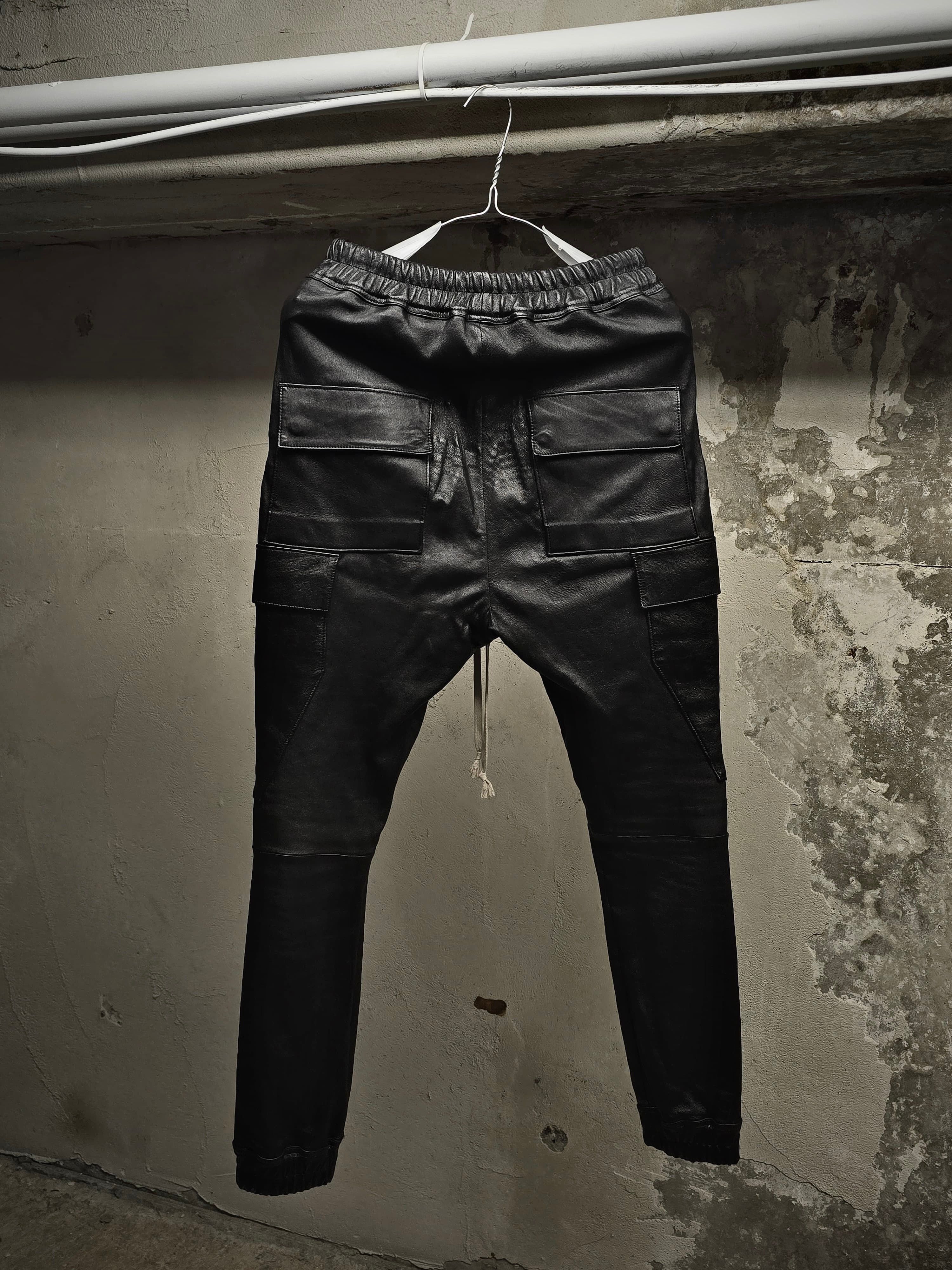 Rick Owens Rick Owens Lambskin Leather Cargo Joggers Size US 28 / EU 44 - 4 Thumbnail