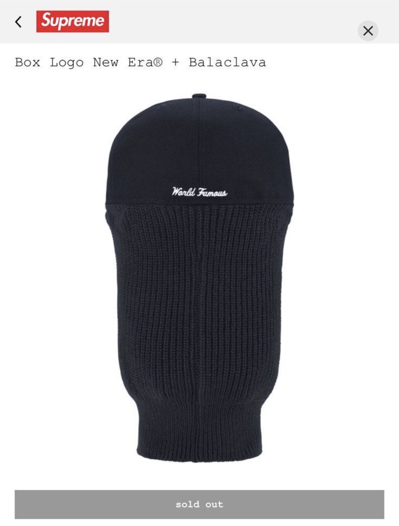 New Era × Supreme Supreme Box Logo New Era + Balaclava Size ONE SIZE - 7 Thumbnail