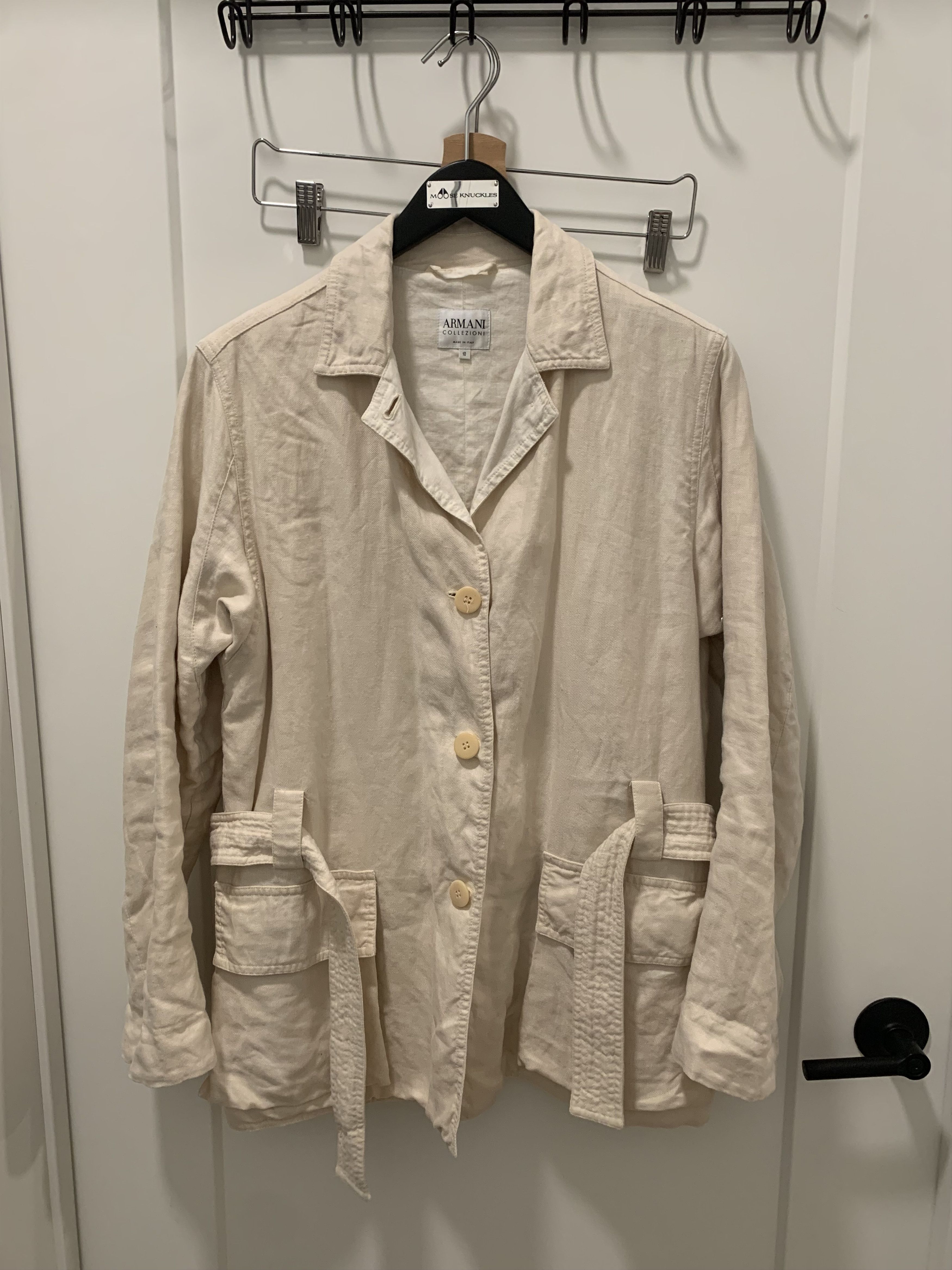 Armani Collezioni armani vintage super rare hemp blazer jacket Size US L / EU 52-54 / 3 - 1 Thumbnail