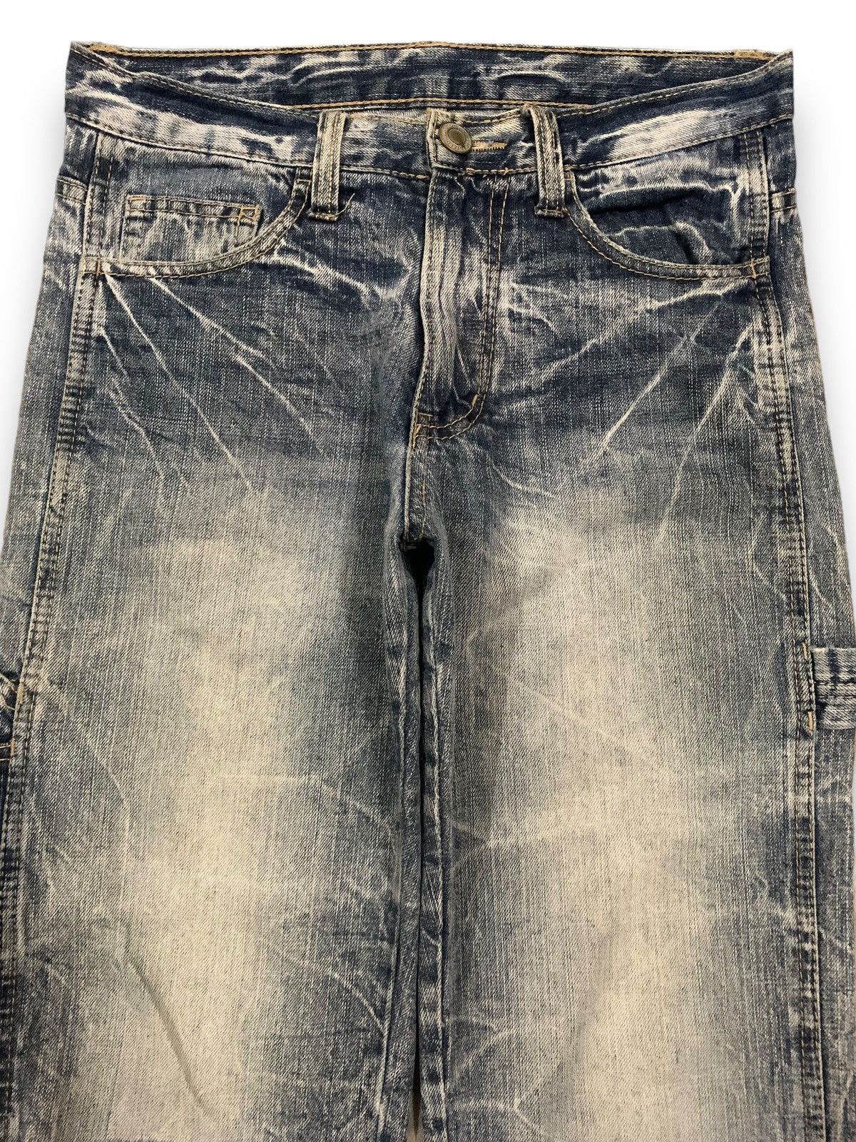 Beauty Beast Vintage Japanese Brand Crack Wash Distressed Carpenter Jeans Size US 31 - 4 Thumbnail