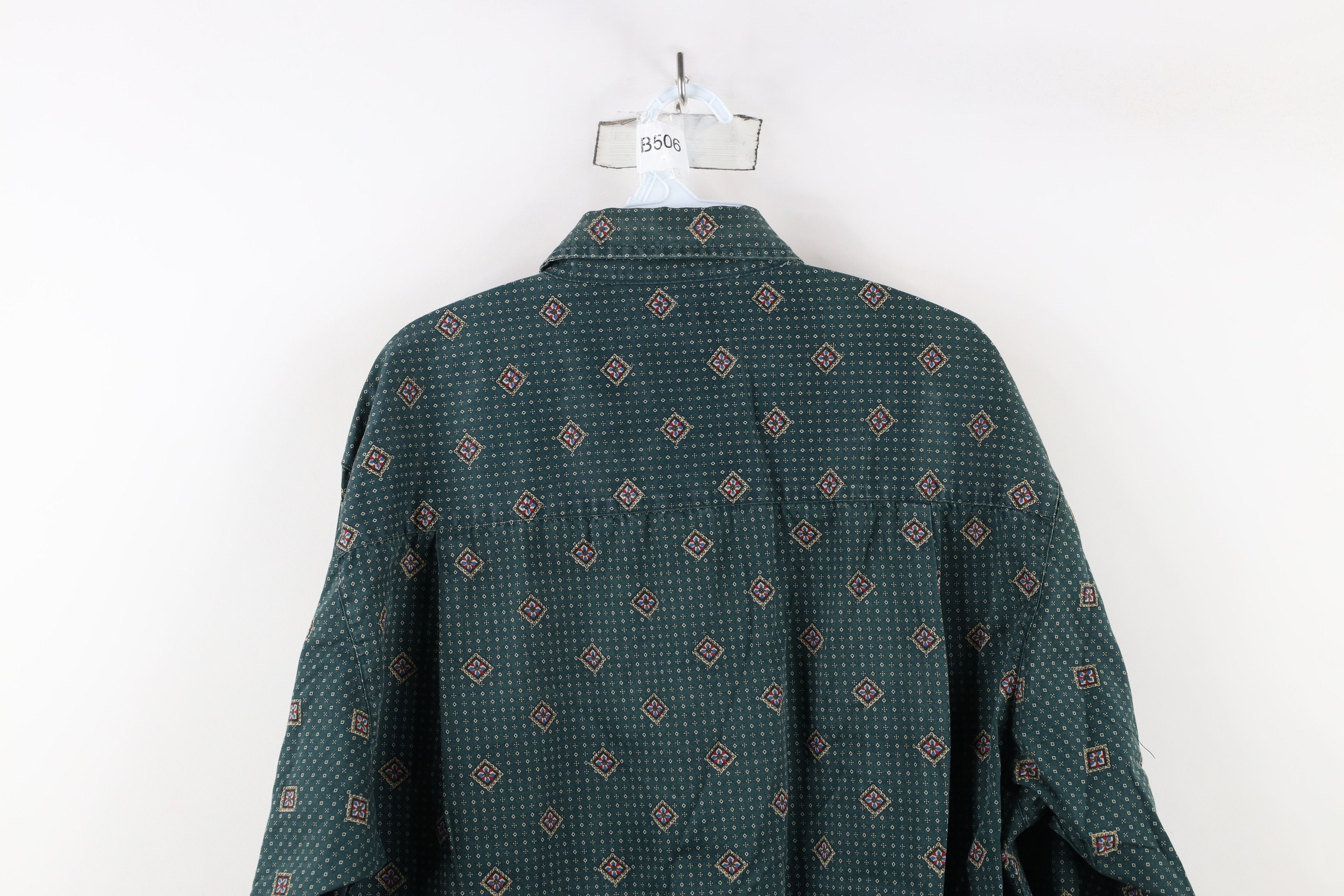 Vintage Vintage 90s Streetwear Geometric Collared Button Down Shirt Size US L / EU 52-54 / 3 - 11 Thumbnail