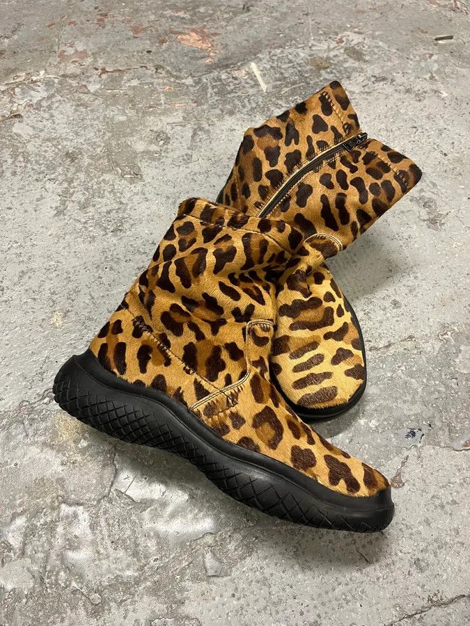 Prada FW1999 Prada Leopard Pony Hair Leather Vibram Boots Size US 6 / IT 36 - 5 Thumbnail
