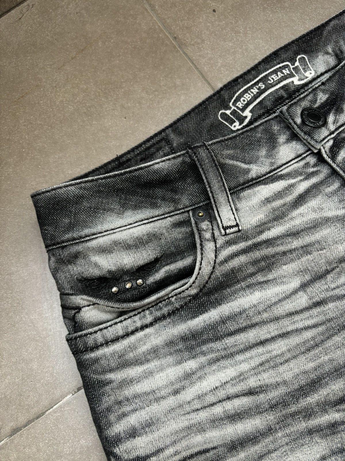 Robins Jeans Robins Jeans - Grey Rhinestone Size US 29 - 3 Thumbnail