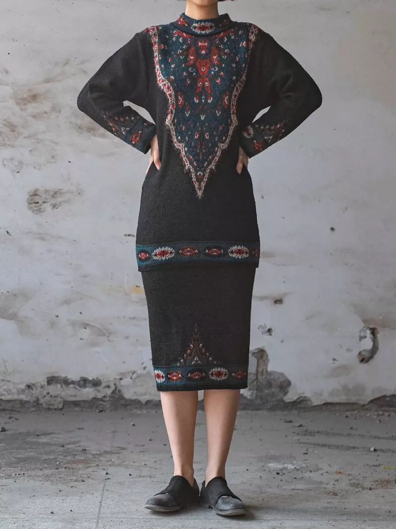 Kenzo KENZO Ethnic knit suit in late 1970s and early 1980s Size M / US 6-8 / IT 42-44 - 1 Thumbnail