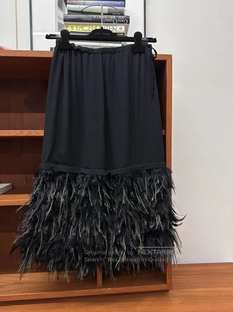 Dries Van Noten Dries Van Noten Feather Midi Skirt Size 37" - 2 Thumbnail