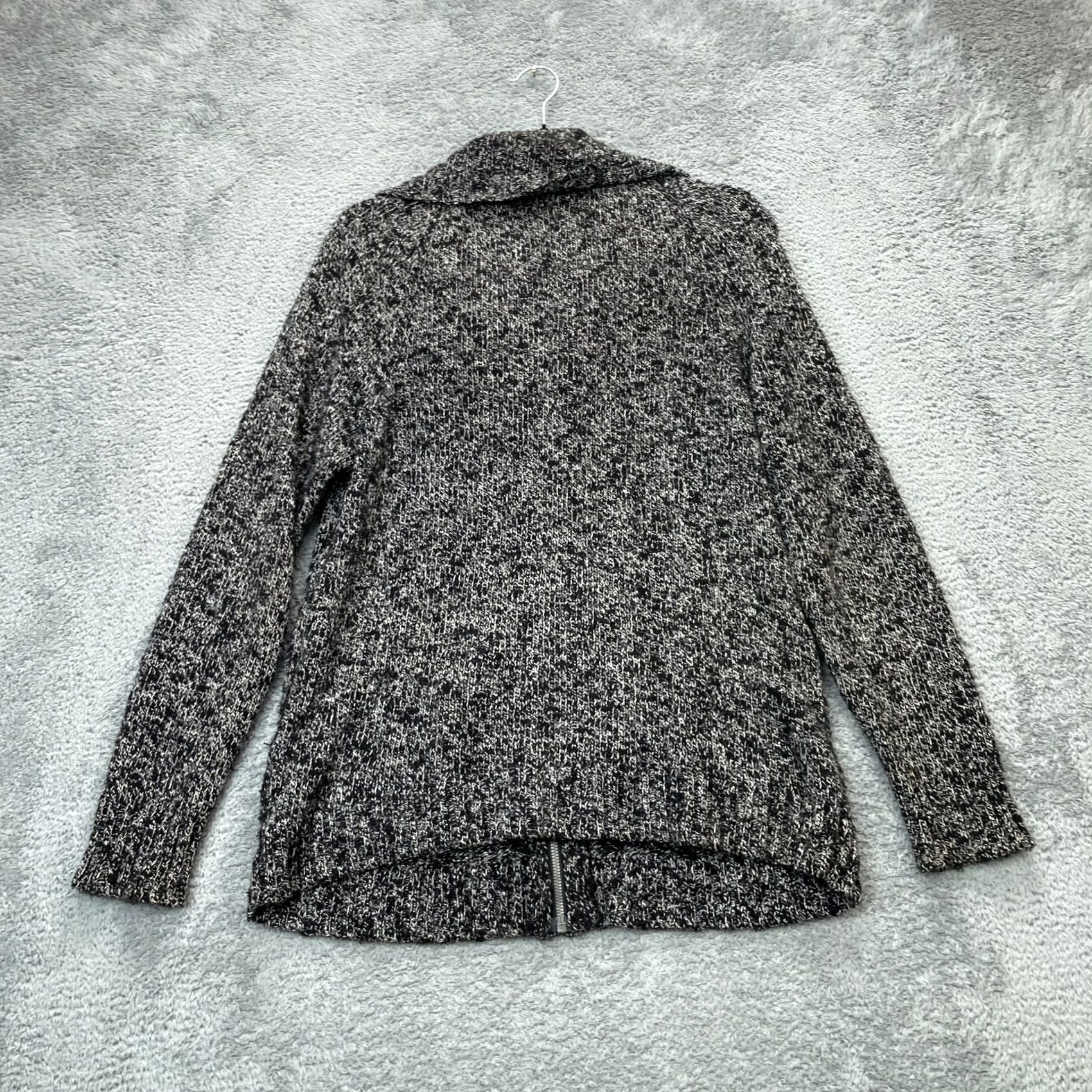 Vintage LL Bean Sweater Womens Medium Gray Heathered Cardigan Cotton Marl Knit Full Zip Size M / US 6-8 / IT 42-44 - 2 Thumbnail