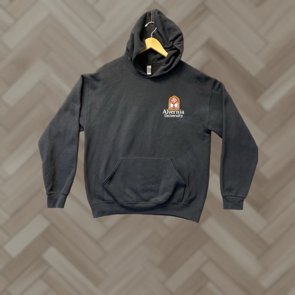 Jerzees JERZEES Hoodie Black L Mens University Logo Pullover Sweatshirt, All Seasons, Hooded, Pockets, Regular Fit Size US L / EU 52-54 / 3 - 1 Thumbnail