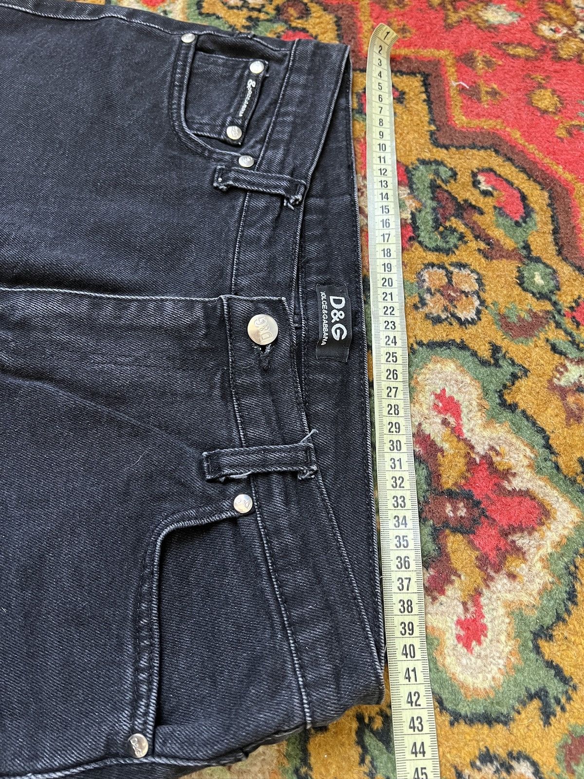 Dolce Gabbana black y2k front logo jeans pants archive opium