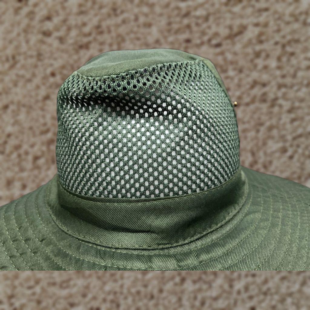 Vintage Sun Bucket Hat Adult Large Green Polyester Blend Fish Hike Camp Beach Outdoor Size ONE SIZE - 1 Thumbnail