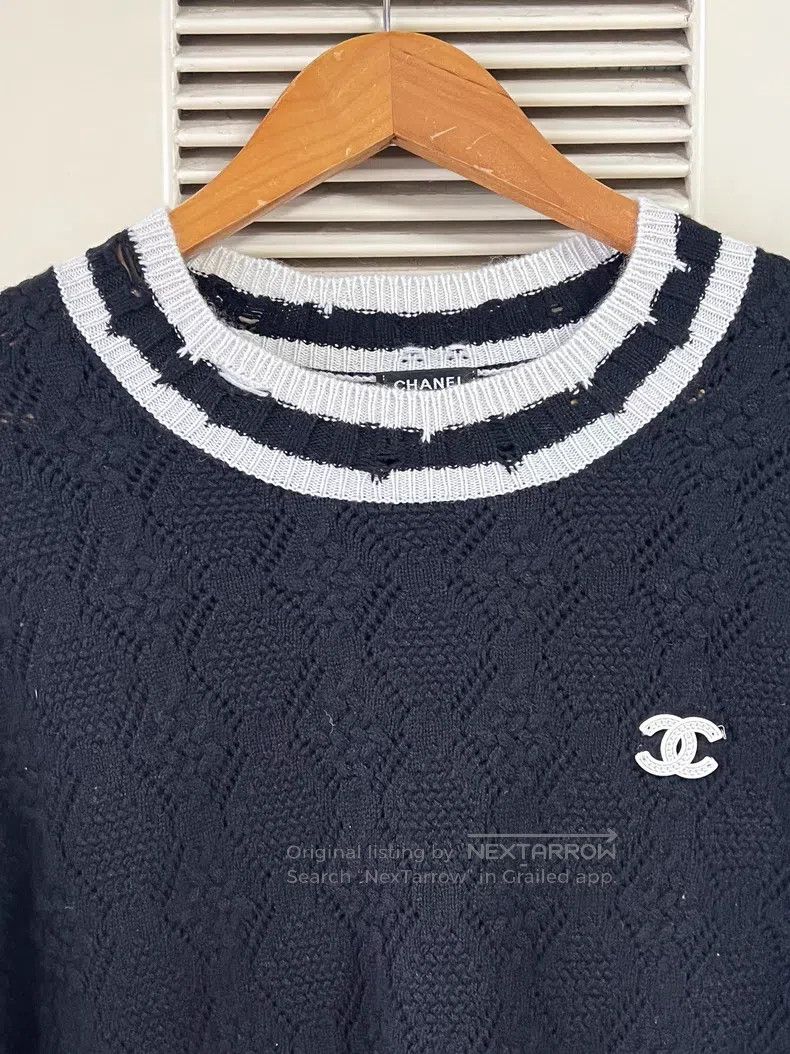 Chanel Chanel 22C black and white colour-block knitted sweater Size XXS / US 00 / IT 34 - 3 Thumbnail