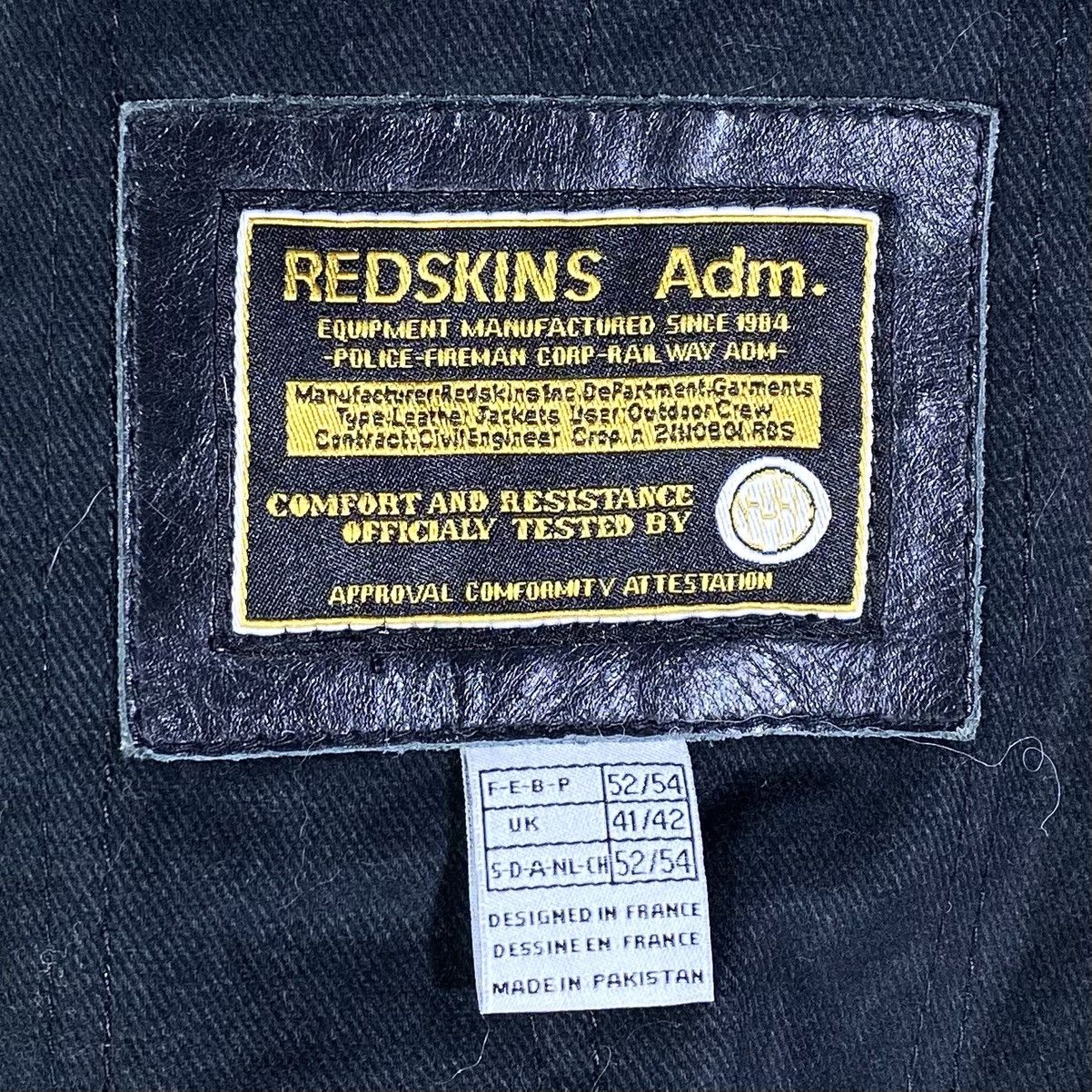 Vintage Blouson En Cuir Noir Vintage Redskins Size US L / EU 52-54 / 3 - 5 Thumbnail