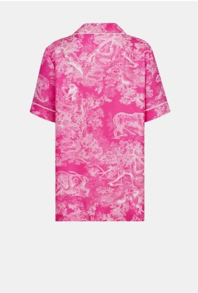 Dior o1w1db10924 Chez Moi Short-Sleeved Shirt in Pink Size XS / US 0-2 / IT 36-38 - 2 Thumbnail