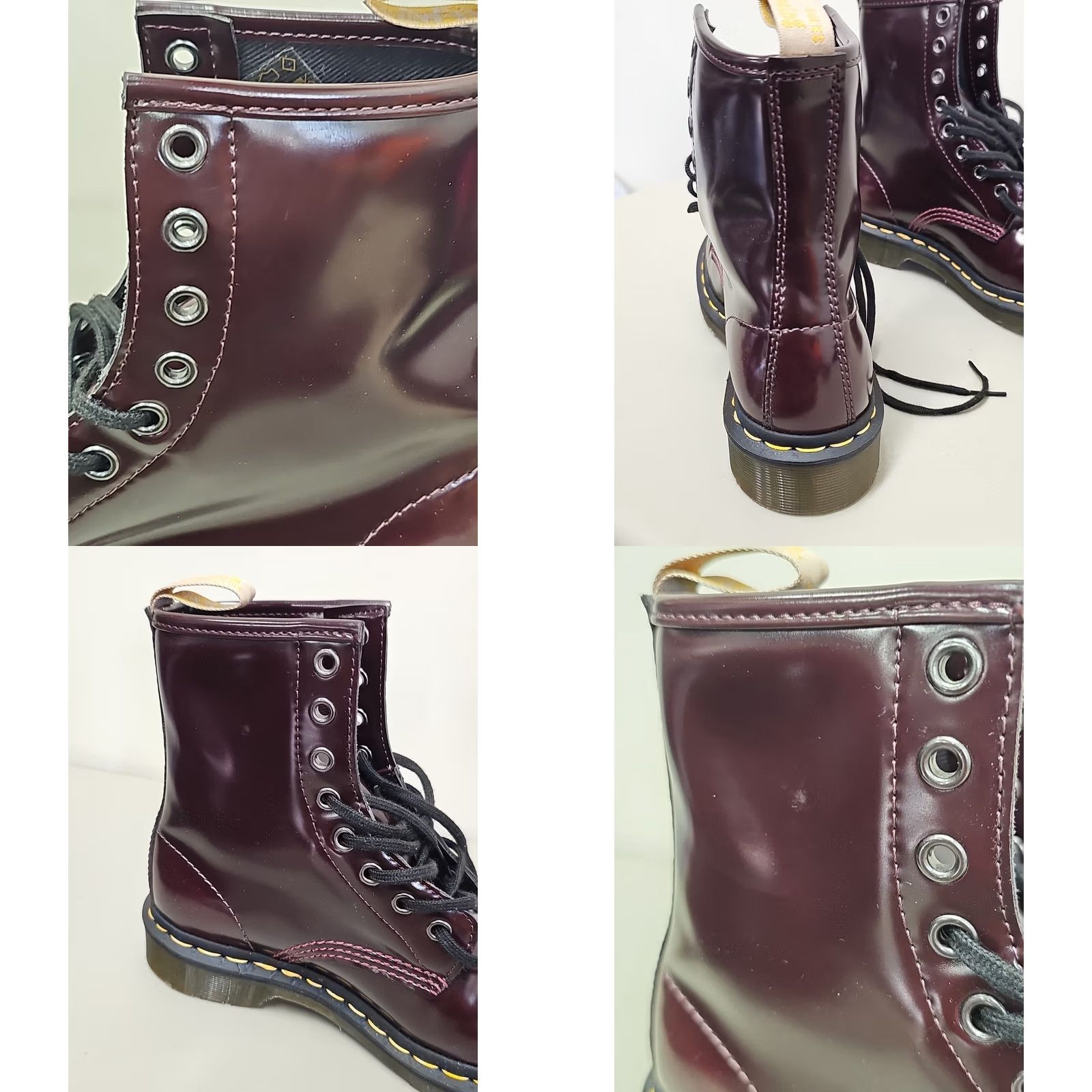 Dr. Martens Doc Martens Combat Boots 24226 Burgundy Maroon Cherry Red EU 37 Womens Vintage Leather Lace Up Rubber 90s Punk Biker Comfort Ankle Boot Shoes Size US 6 / IT 36 - 8 Thumbnail
