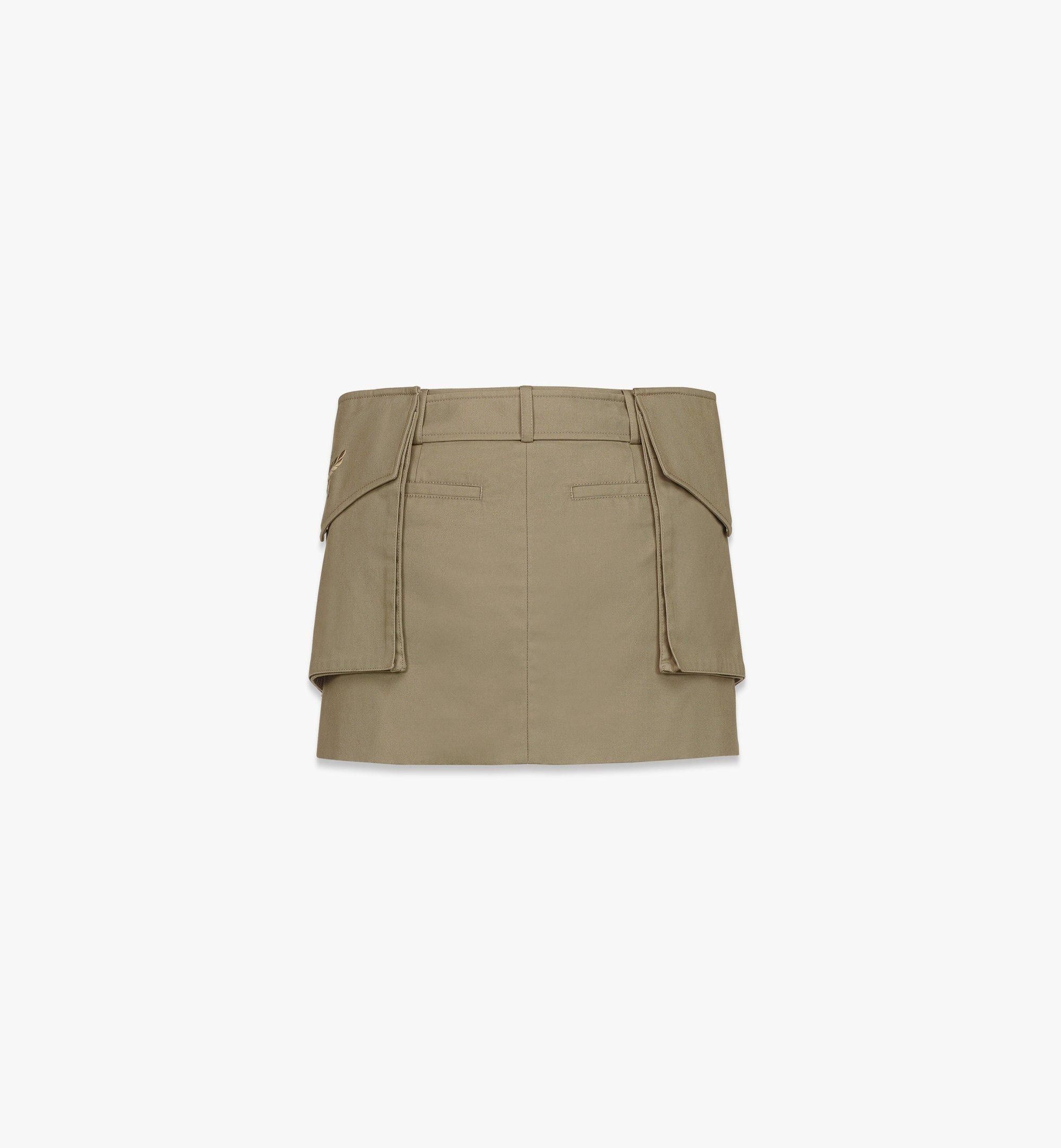 MCM o1mt1gz0925 Gabardine Skirt Detachable Pocket Belt Beige Size 26" / US 2 / IT 38 - 2 Thumbnail