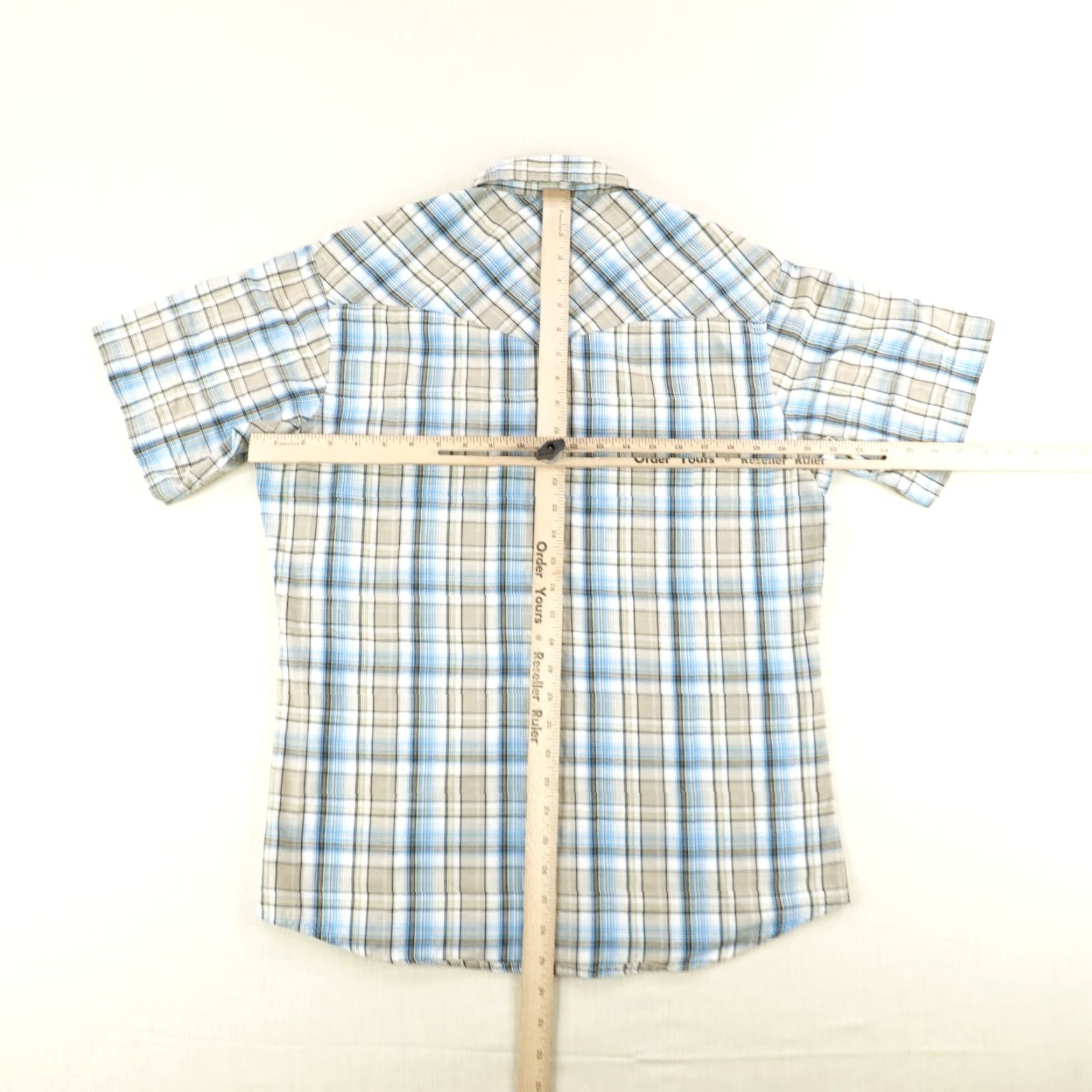 Wrangler VINTAGE Wrangler Shirt Mens M Blue Beige Plaid Western Saw Tooth Pearl Snap Rodeo Cowboys Size US M / EU 48-50 / 2 - 5 Thumbnail