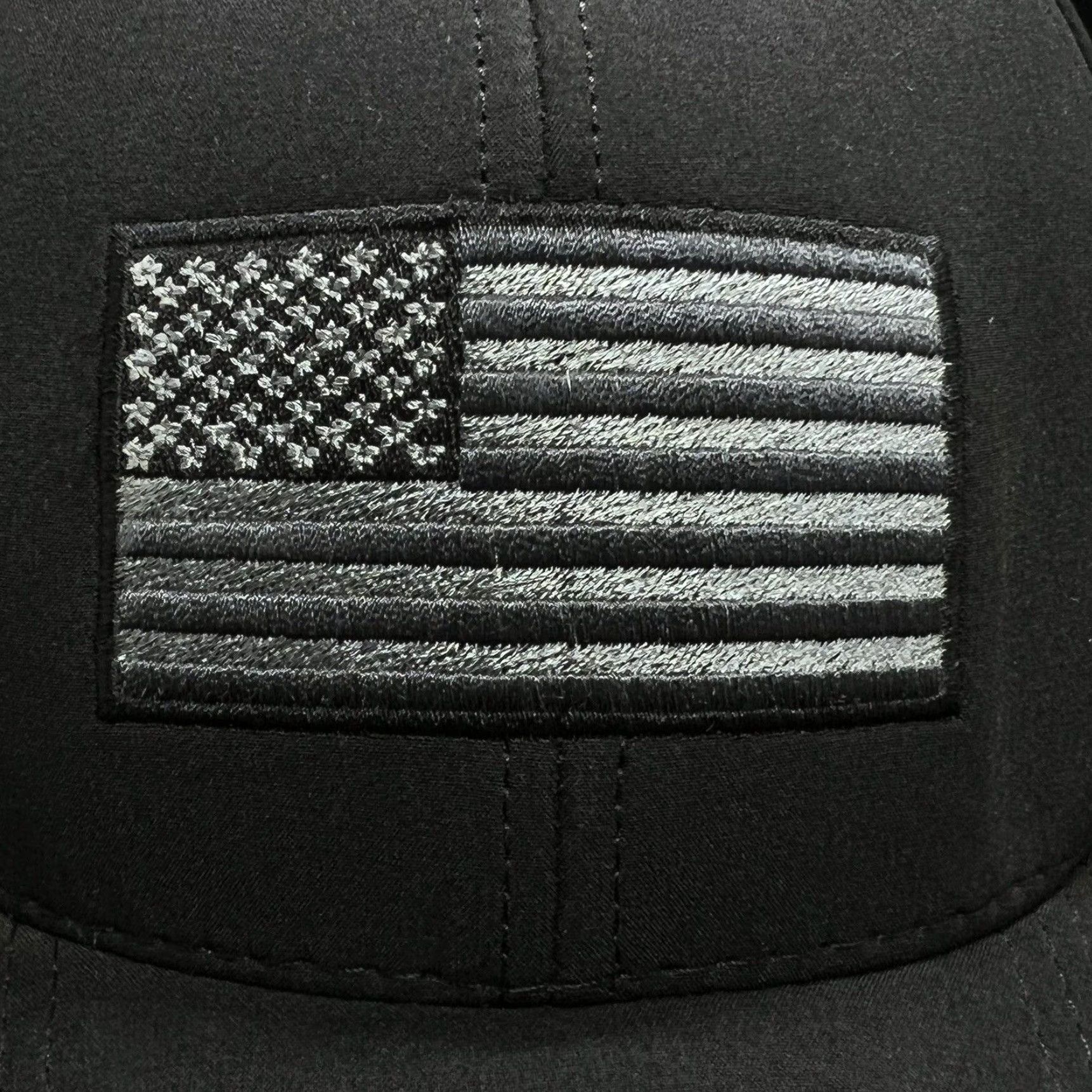 Vintage RWB American Flag Blacked Out Ripstop Range Hat - Adjustable Adult Mens Black Size ONE SIZE - 2 Thumbnail