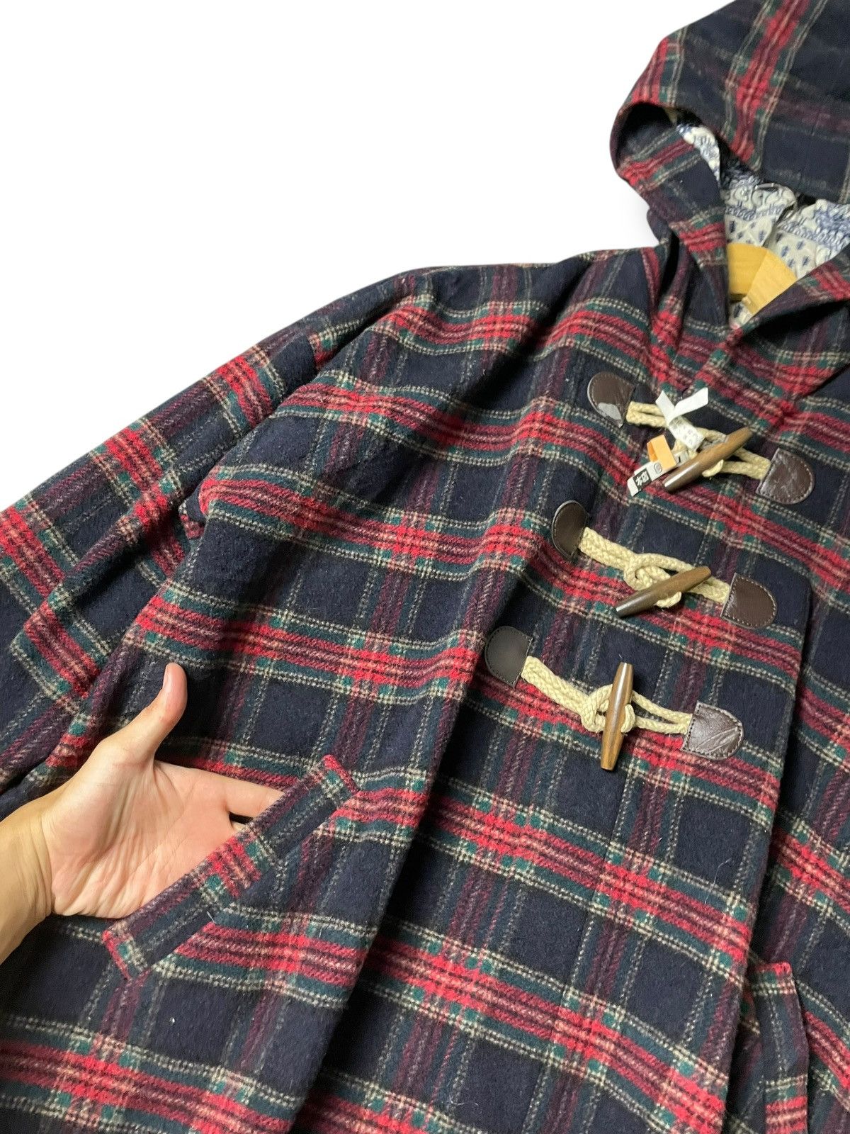 Issey Miyake × Japanese Brand × Ne-Net Ne-Net x Issey Miyake Plaid Duffle Hooded Jacket (133) Size US L / EU 52-54 / 3 - 5 Thumbnail