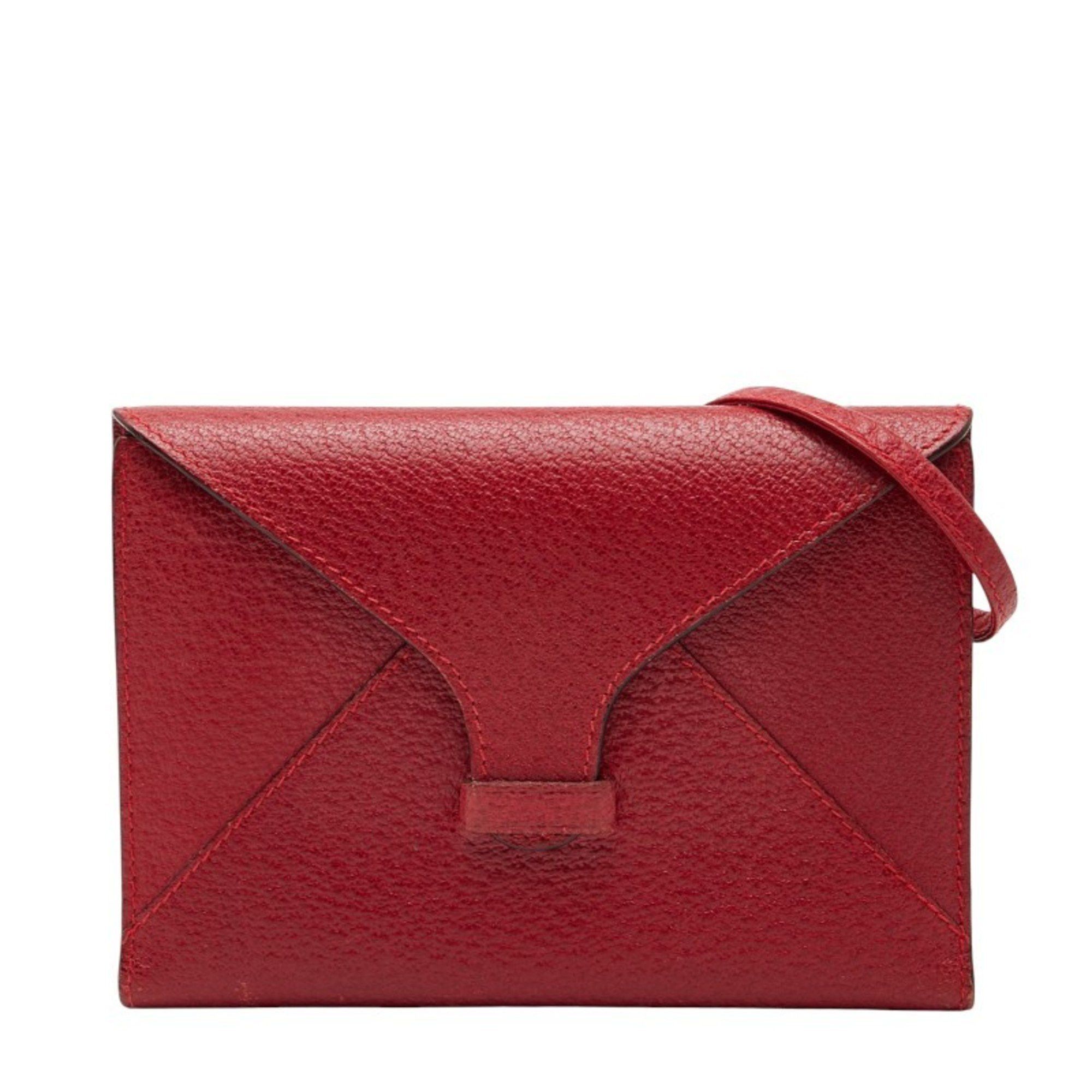 Gucci Gucci Crossbody Shoulder Wallet 030 281 0688 Red Leather Women's GUCCI Size ONE SIZE - 1 Thumbnail