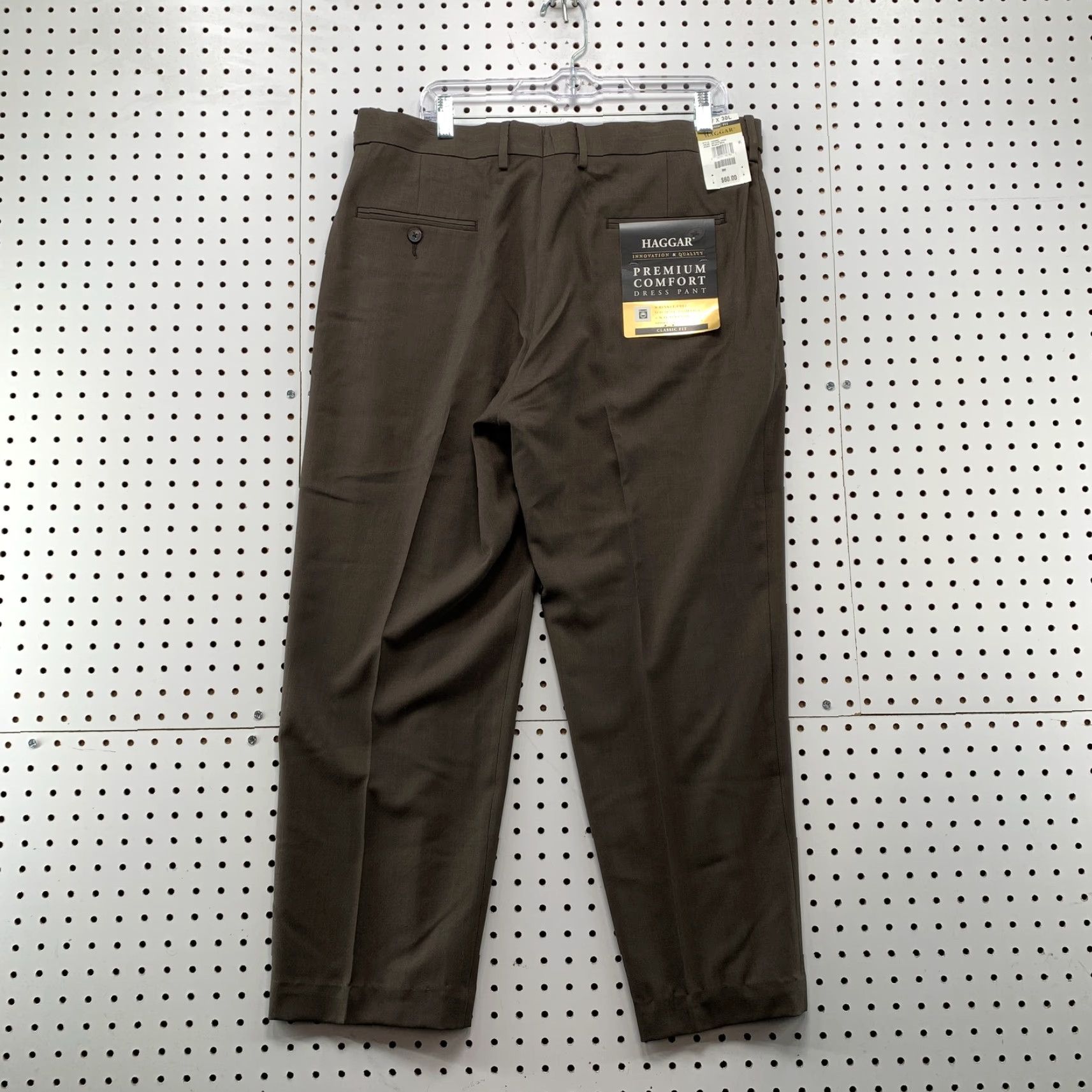 Haggar Haggar Dress Pants Mens 36X30 Brown Hidden Comfort Classic Fit NWT NEW Size US 36 / EU 52 - 4 Thumbnail
