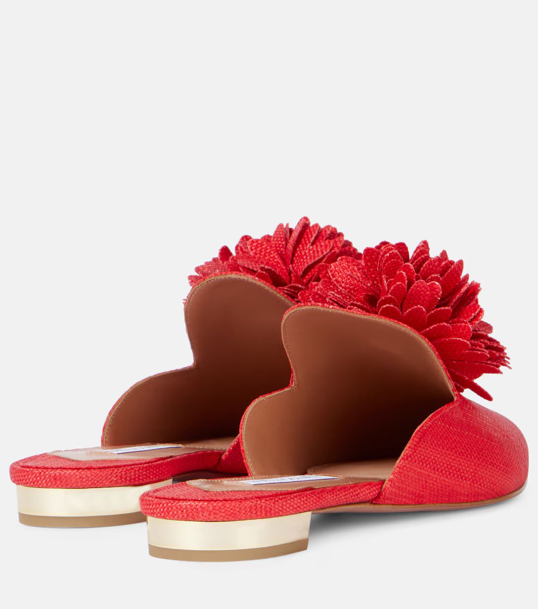 Aquazzura o1y0625 Flat Mules in Red Size US 4 / IT 34 - 3 Thumbnail