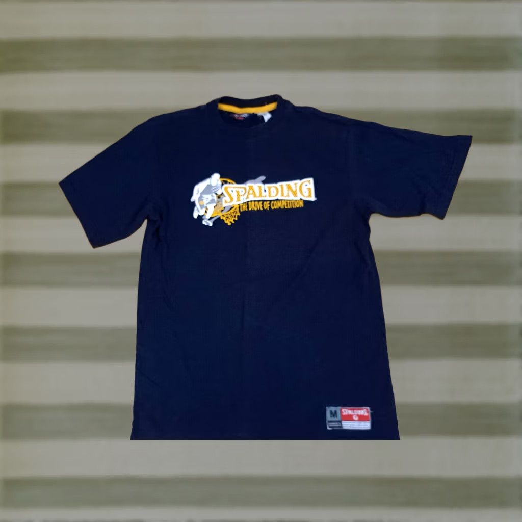 Spalding VINTAGE Spalding T-Shirt Classic Drive to Competion Medium Crew Neck Short Sleeve Blue Cotton canvas 1990s Unisex Adults Mens Womens Size US M / EU 48-50 / 2 - 1 Thumbnail