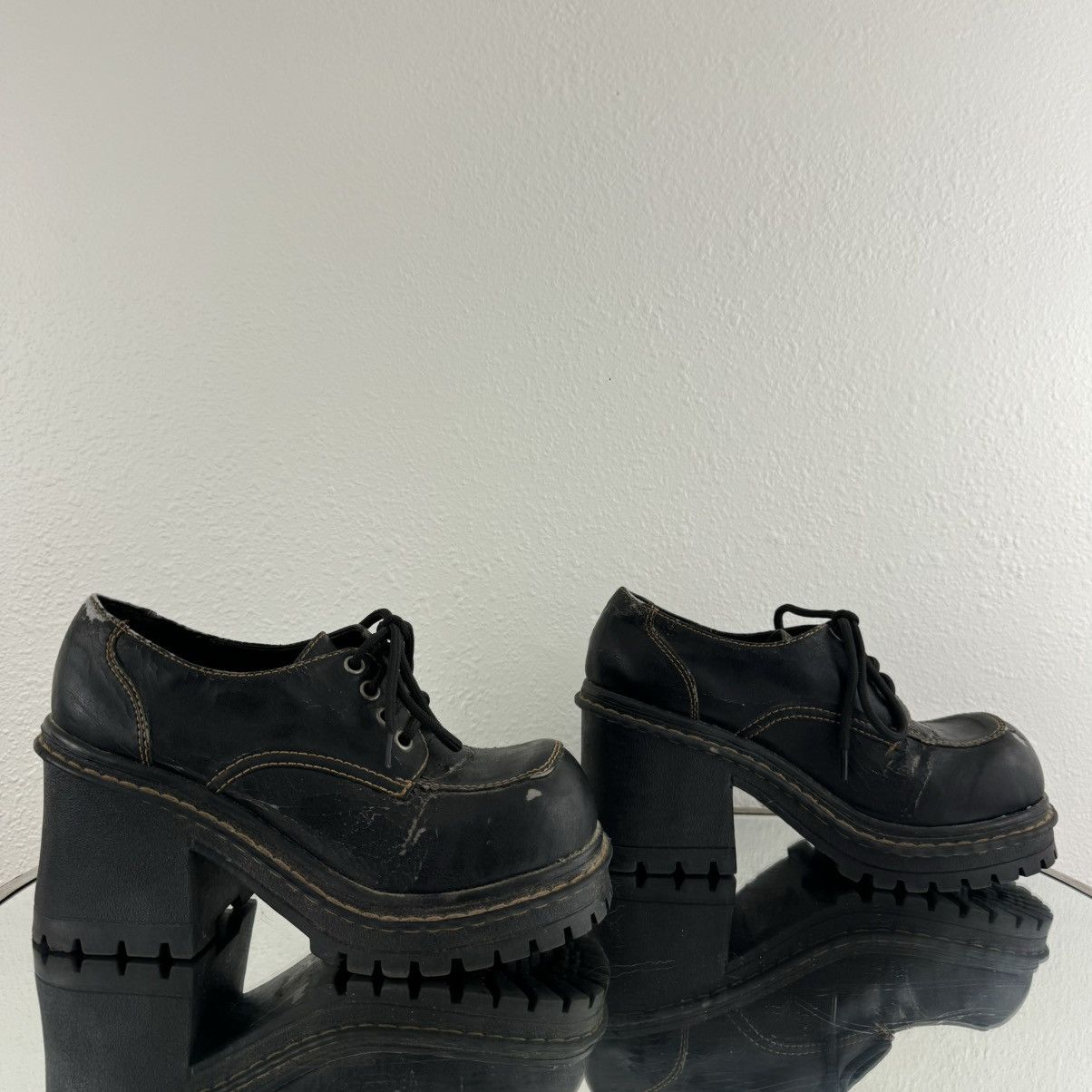 Other SODA Vintage Y2K Black Faux Leather Platform Oxford Shoes Size US 9 / IT 39 - 4 Thumbnail