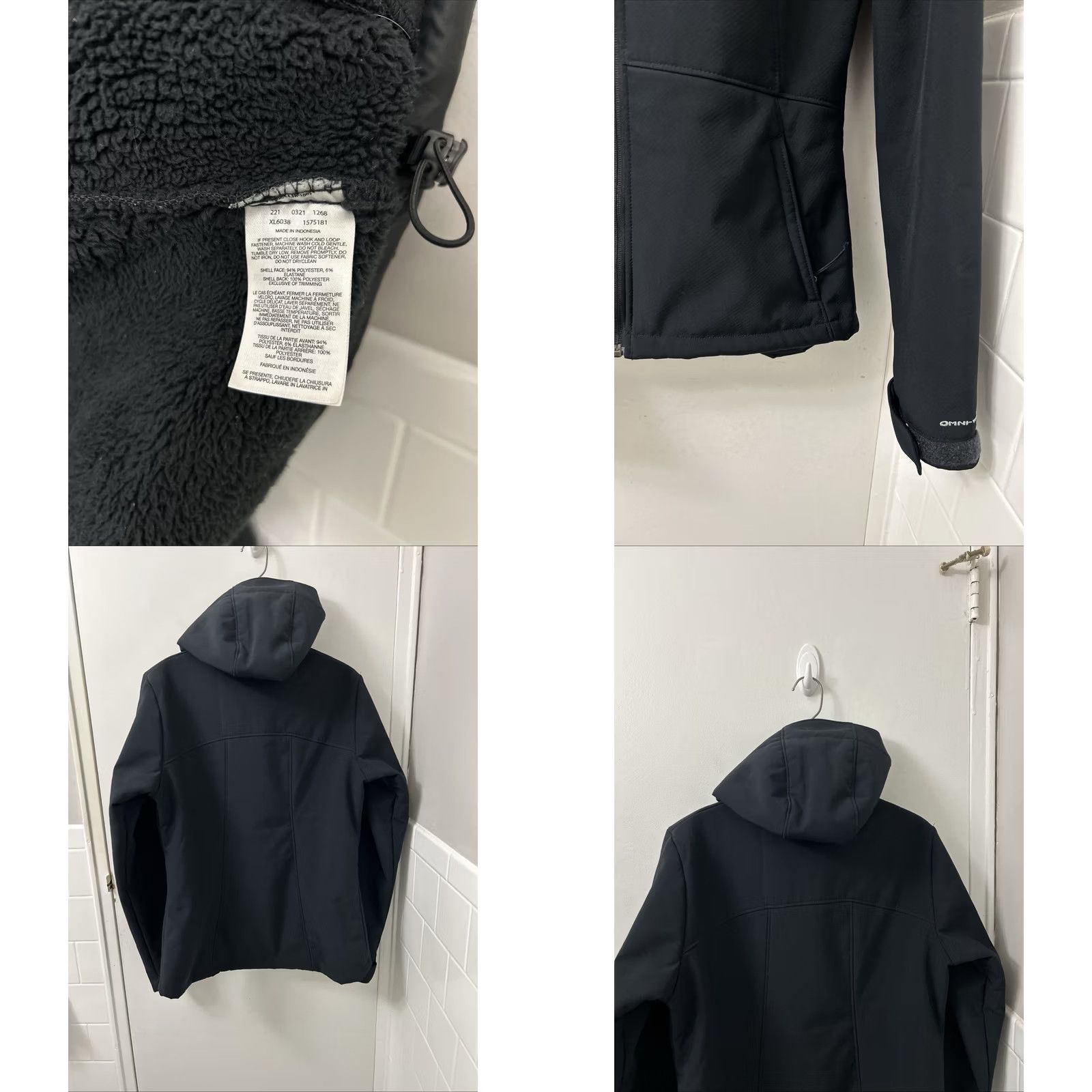 Vintage Columbia Jacket Womens M Black Omni-Wind Sherpa Lined Hooded Full Zip L/S Size M / US 6-8 / IT 42-44 - 8 Thumbnail