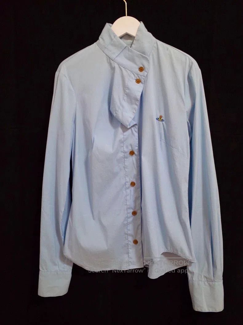 Vivienne Westwood Vivienne Westwood Blue Bow Collar Shirt . Size US M / EU 48-50 / 2 - 2 Thumbnail