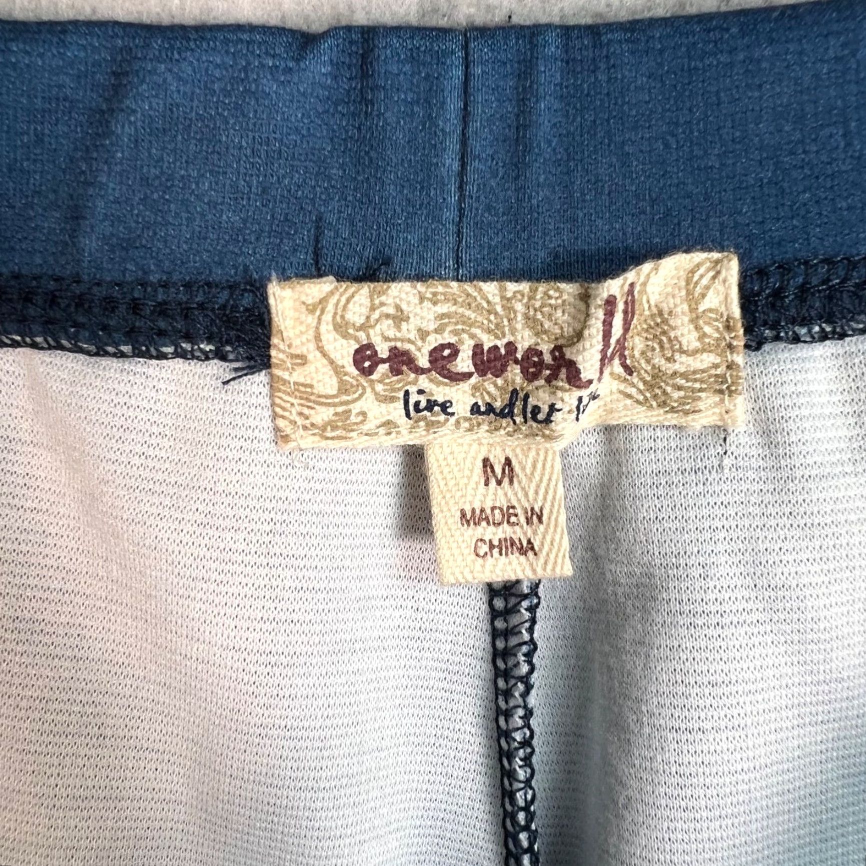 Vintage VINTAGE One World Womens Cropped Leggings Size M Blue Stretchy NEW! Size 32" / US 10 / IT 46 - 3 Thumbnail