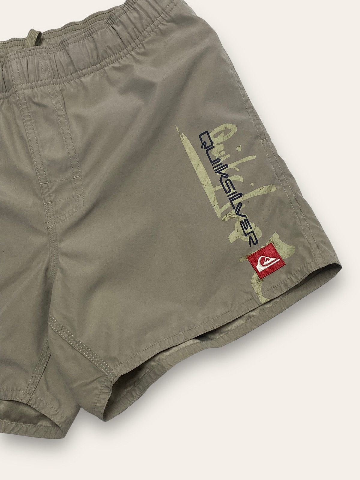 Quiksilver Vintage QUIKSILVER Big Logo Beige Shorts Y2K Size US 33 - 2 Thumbnail