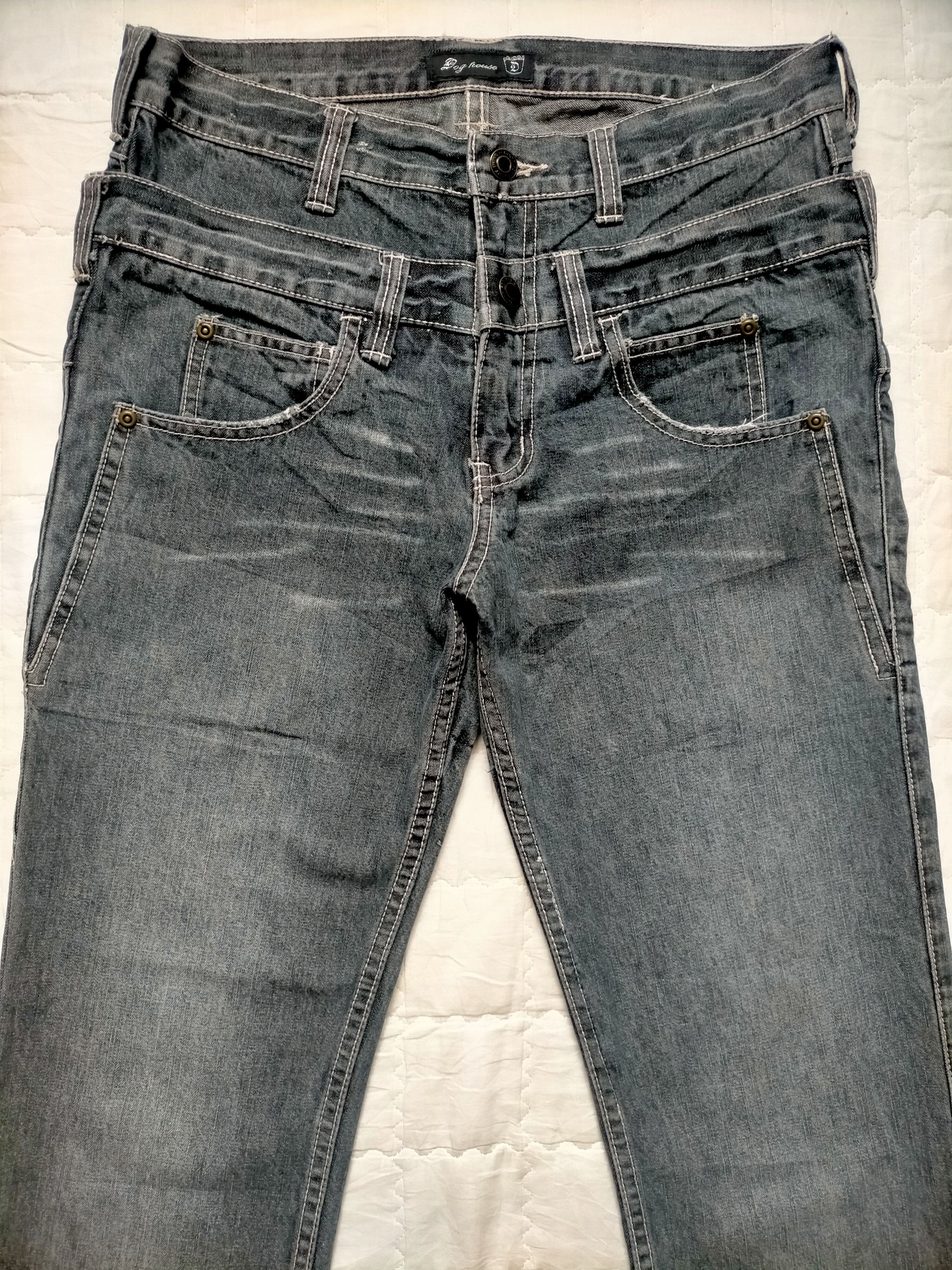 Le Grande Bleu (L.G.B.) 🔥Rare Dog House Double Waist Buckleback Black jeans Size US 32 / EU 48 - 7 Thumbnail