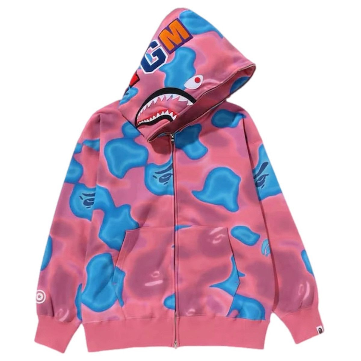 Pink Bape Shark Hoodie | Grailed