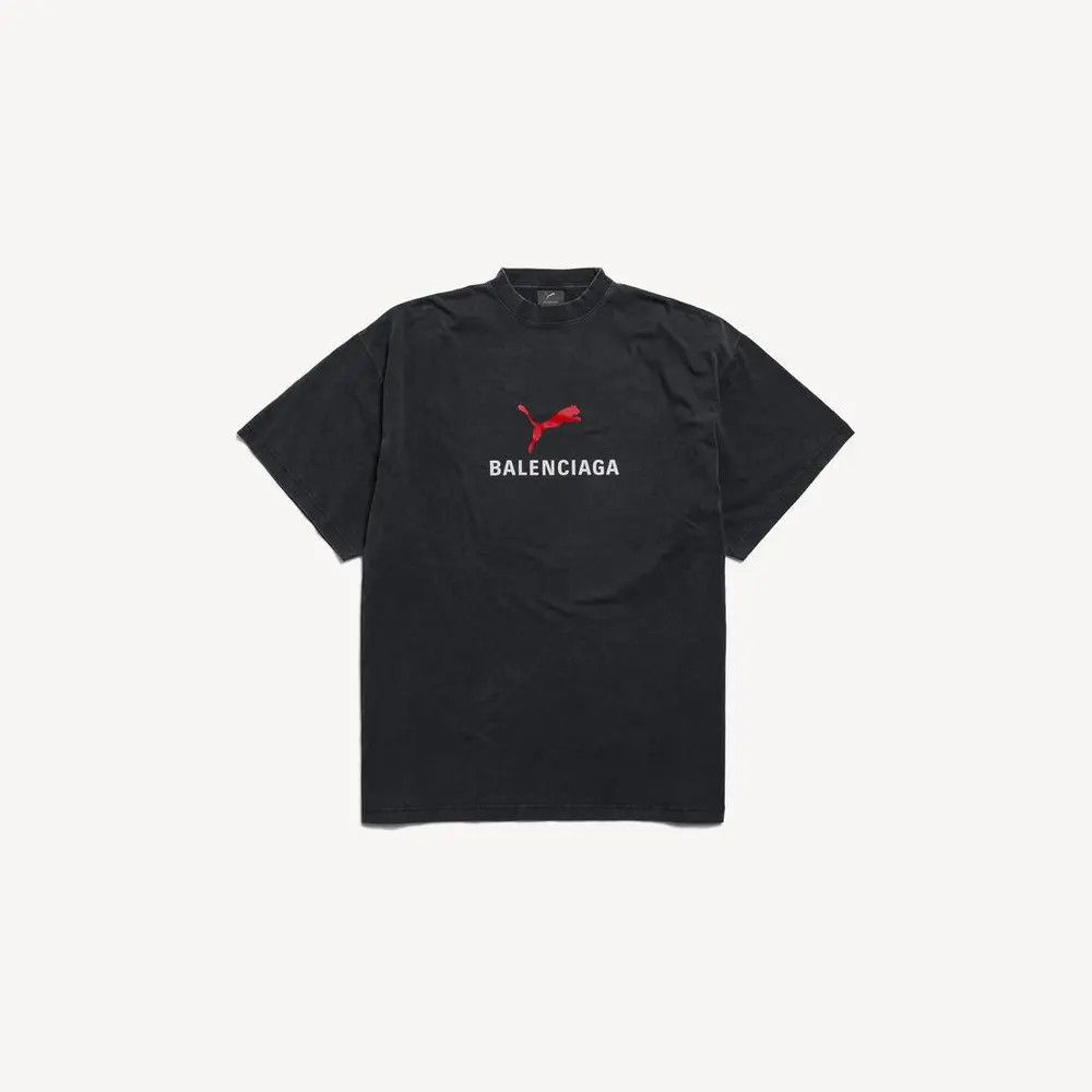 Balenciaga × Puma o1tr1nto0326 Oversized T-Shirt in Faded Black Size US M / EU 48-50 / 2 - 1 Thumbnail