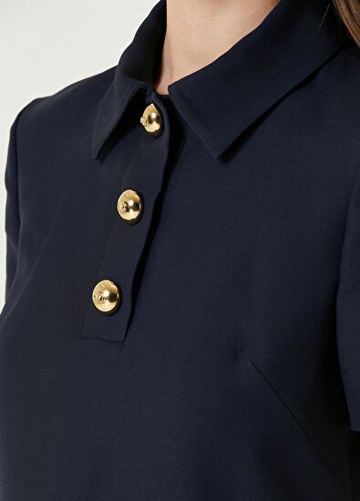 Valentino o1s22i1n0924 Short Crepe Couture Dress in Blue Size M / US 6-8 / IT 42-44 - 4 Thumbnail