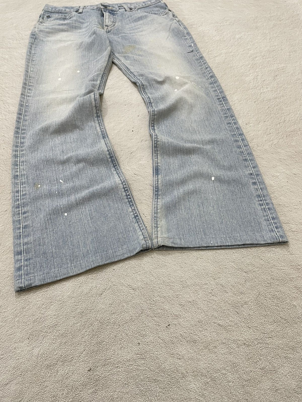 Japanese Brand 2000s Lee Rider Flare Denim Mudwash Blue Jeans If6was9 Y2K Size 31" - 3 Thumbnail