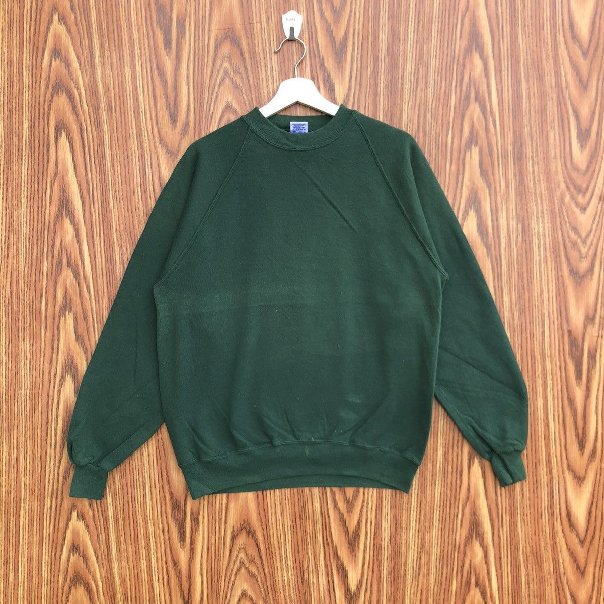 Vintage Vintage Green Plain Sweatshirt Pullover Crewneck Size US XL / EU 56 / 4 - 1 Thumbnail