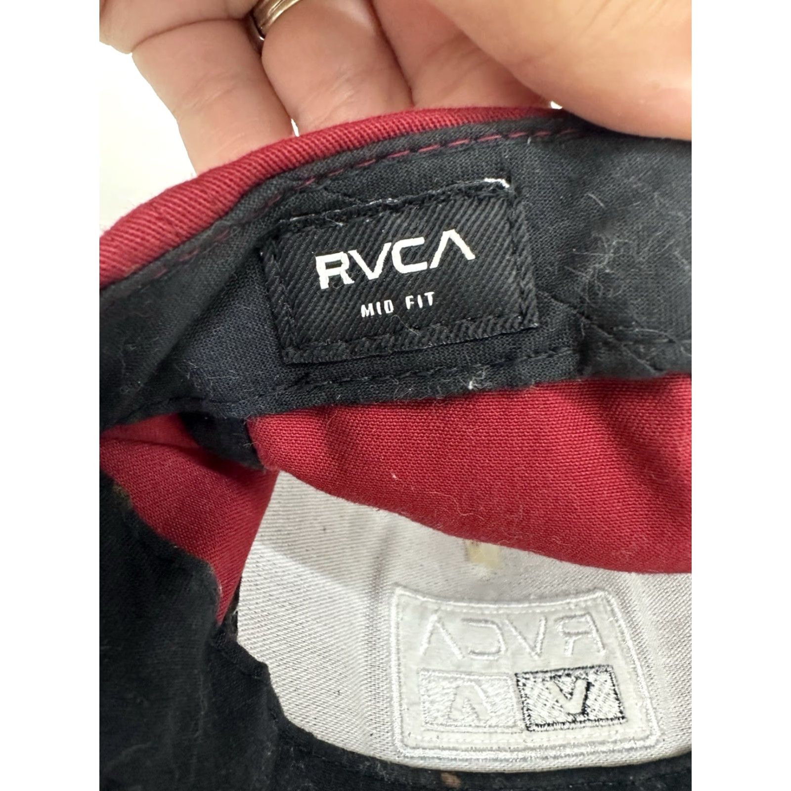 RVCA RVCA Snapback Hat Flat Brim Black Logo Adjustable Mid Fit Cap Mens One Size Hat Size ONE SIZE - 5 Thumbnail