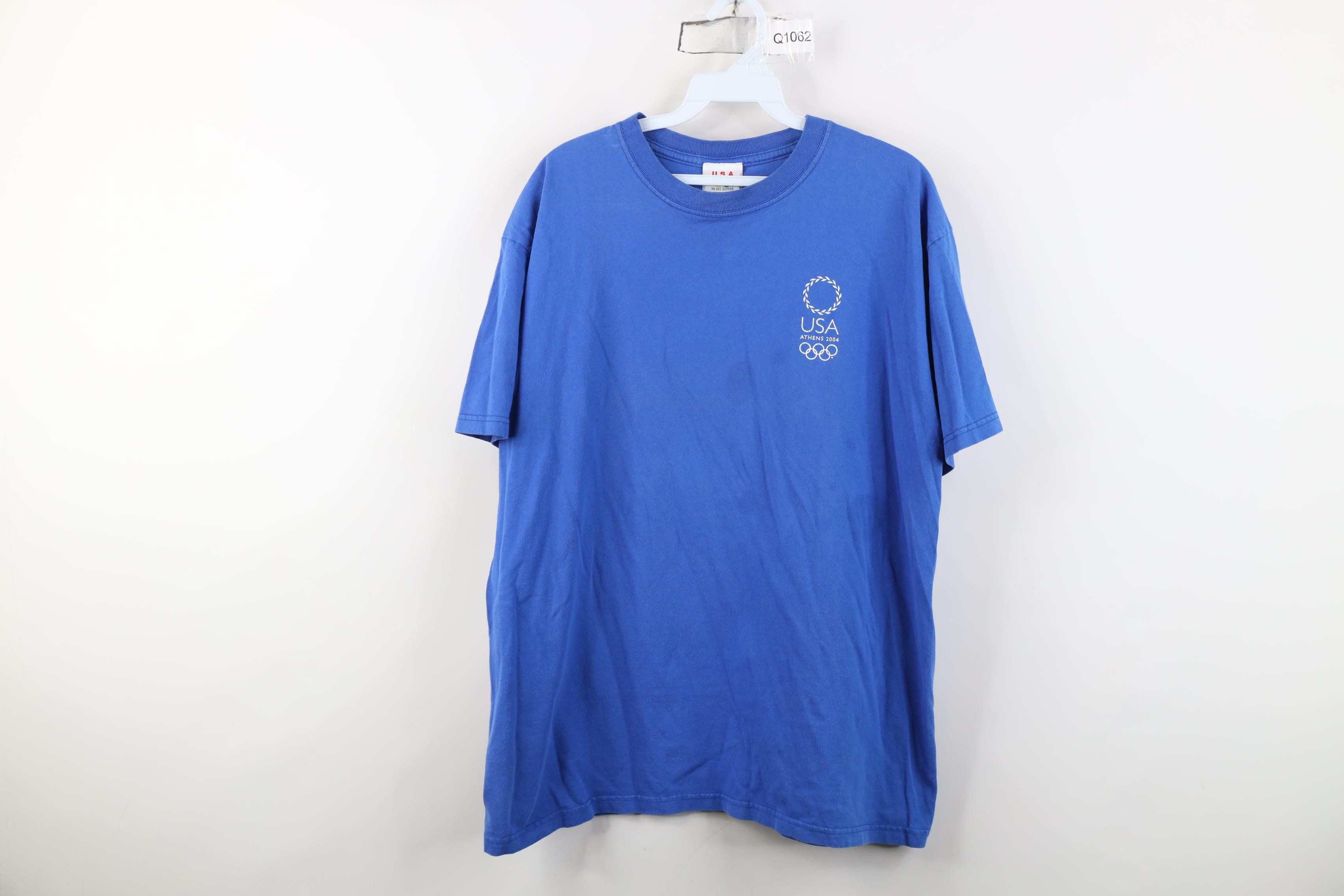 Vintage Vintage Y2K 2004 Athens Olympics USA Short Sleeve T-Shirt Size US L / EU 52-54 / 3 - 1 Thumbnail