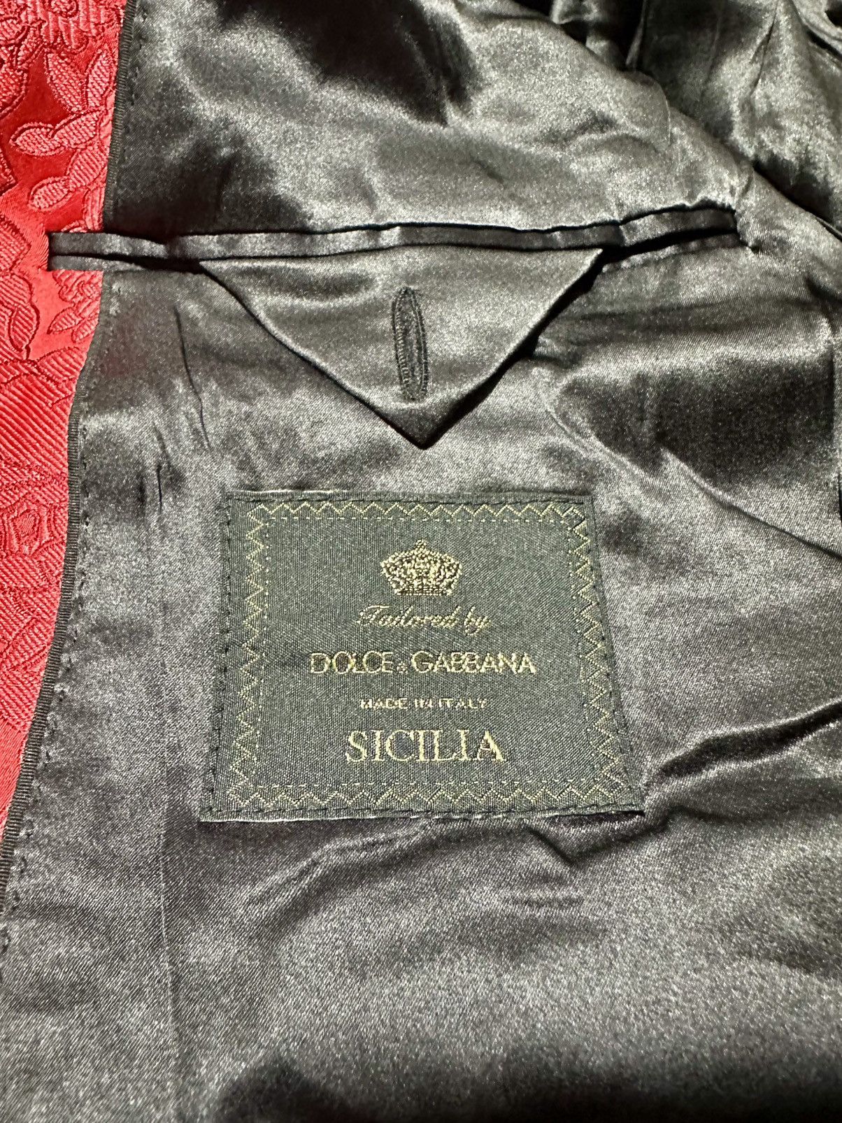 Dolce & Gabbana Dolce & Gabbana sicilia red jacquard suit Size 50L - 5 Thumbnail