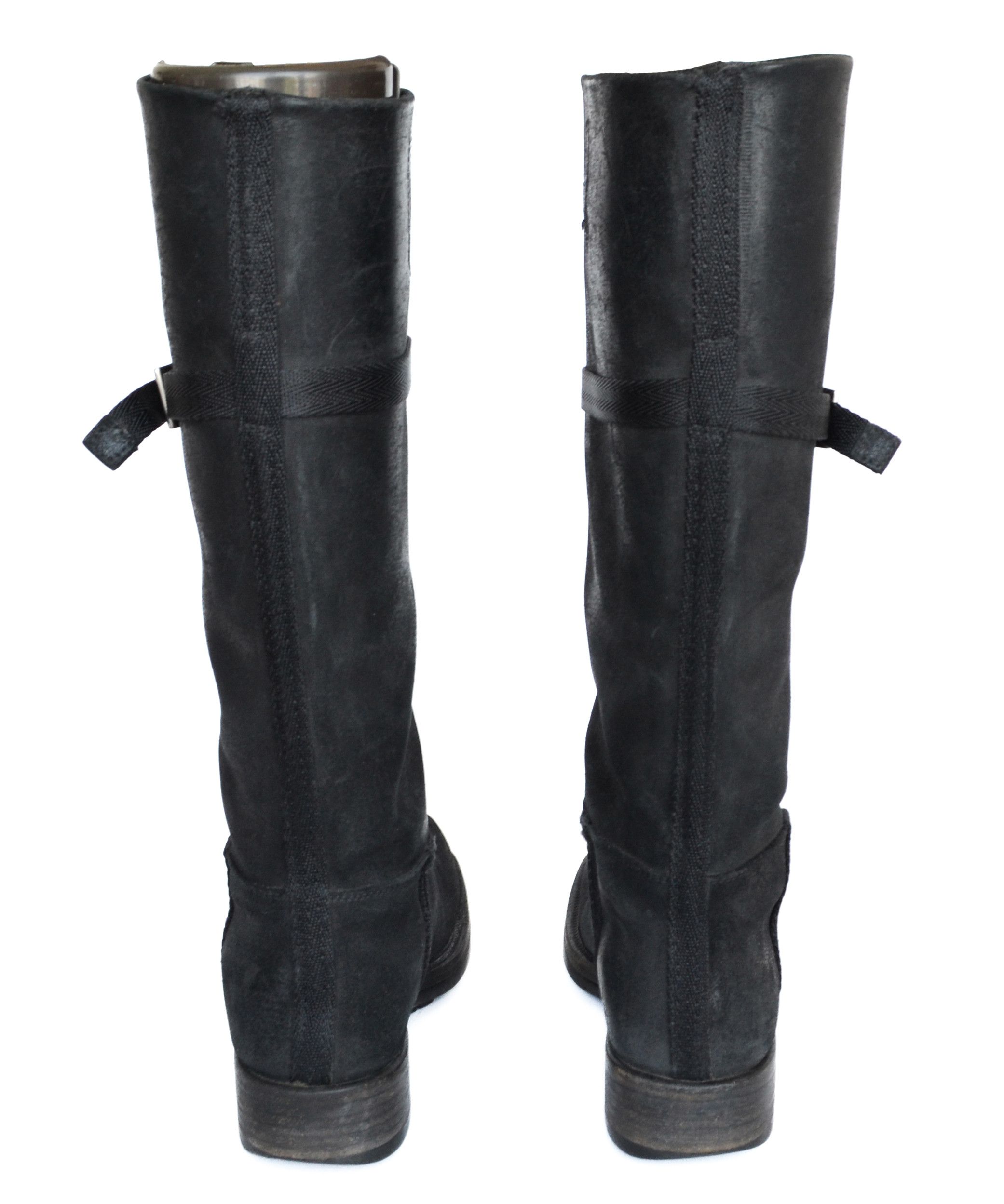 Prada PRADA Boots Black Aged Leather Buckle Riding Size 36 Size US 6 / IT 36 - 9 Thumbnail