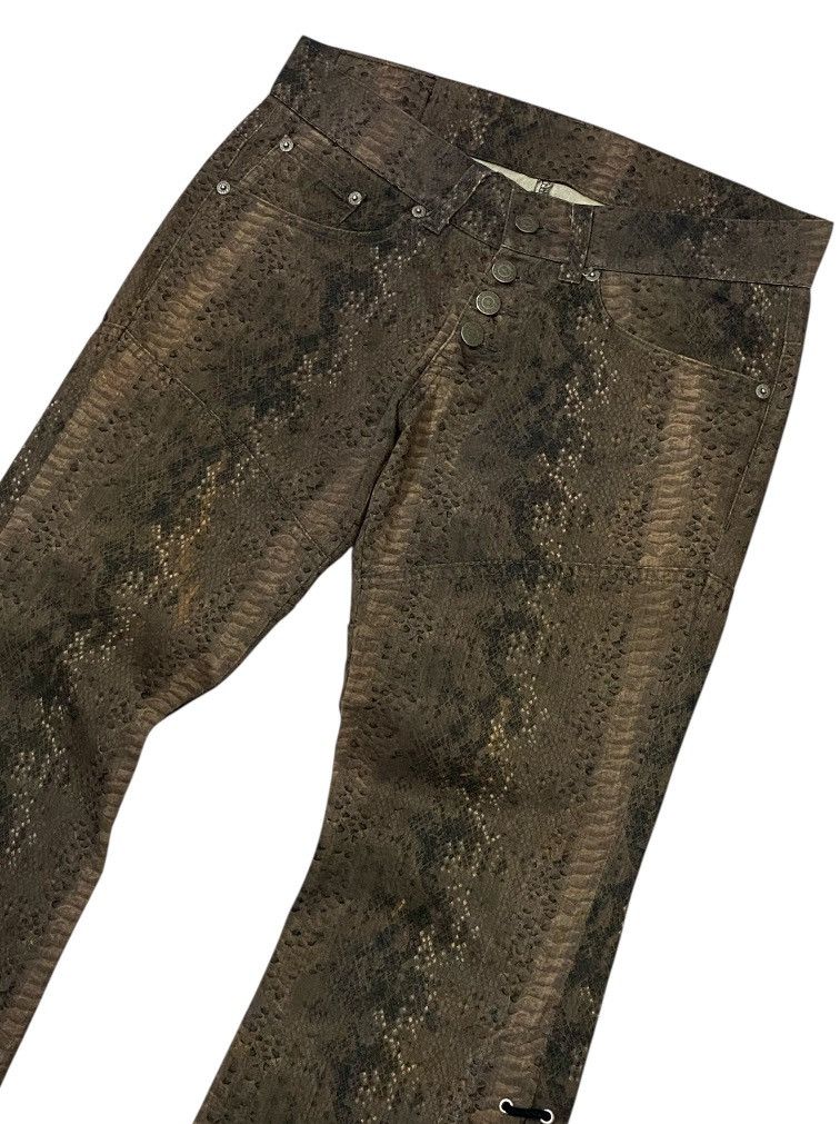 Tornado Mart 💃Tornado Mart 00s “Snakeskin”Woven Laced Flare Cut Pants Size US 30 / EU 46 - 4 Thumbnail