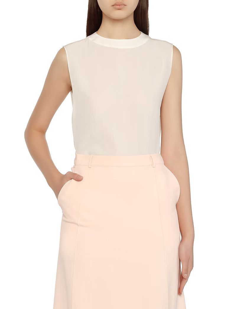 Saint Laurent Paris oc11z1125 Top Crepe De Chine in White Size XS / US 0-2 / IT 36-38 - 7 Thumbnail
