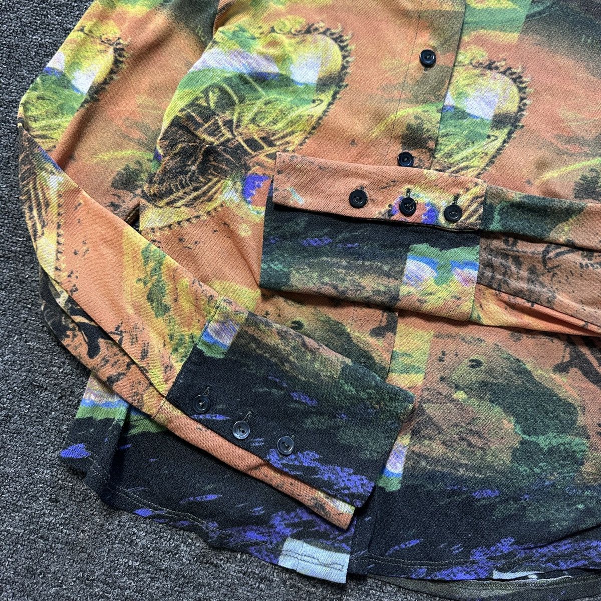 Japanese Brand × Vintage Vintage Mesh Printed Shirt like Jean Paul Gaultier Style Size M / US 6-8 / IT 42-44 - 4 Thumbnail