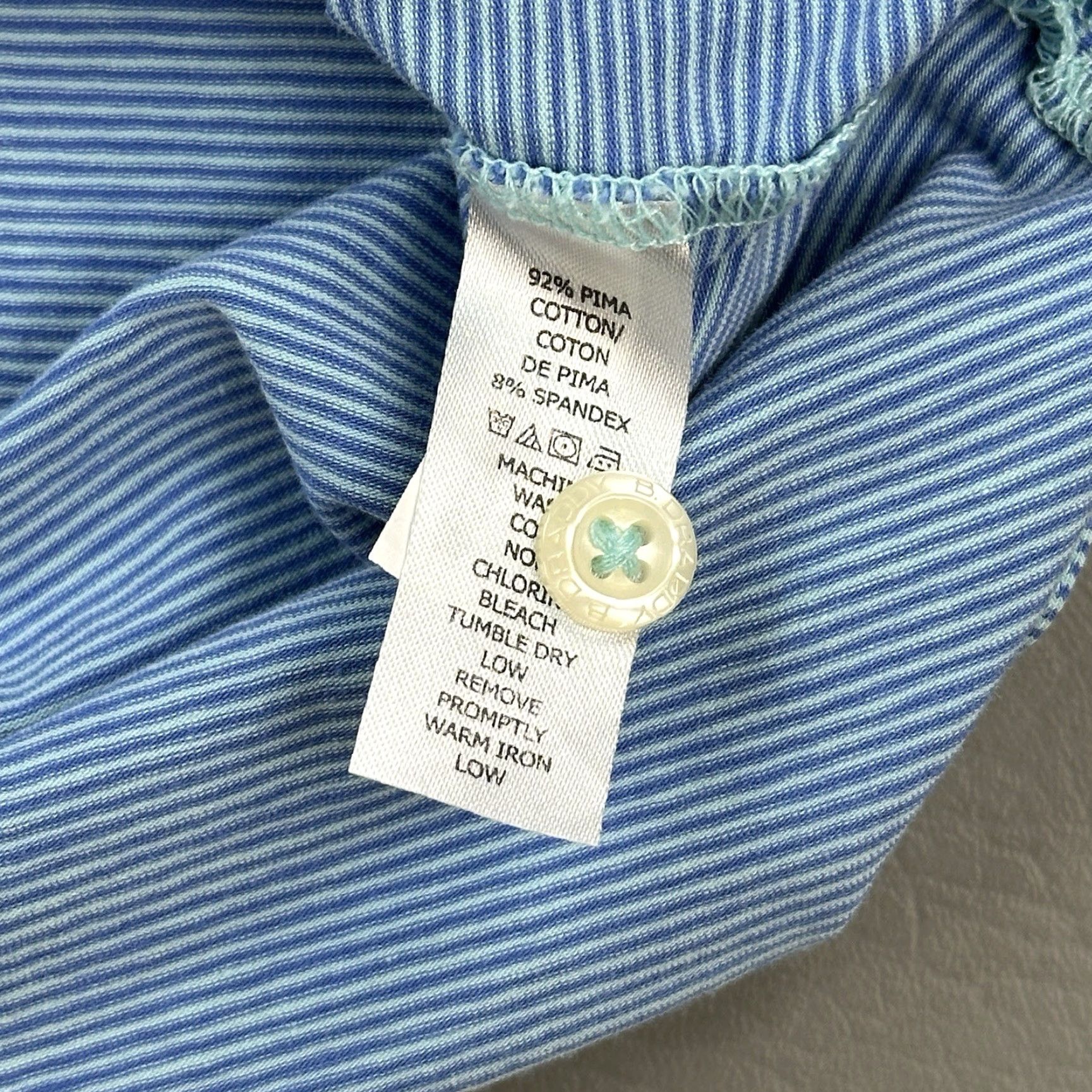 Vintage B Draddy Sport Polo Shirt Mens Large Blue Stripe Embroidered Performance Golf Shirt Mens Large Blue Stripe Embroidered Logo Sports Golf Size US L / EU 52-54 / 3 - 4 Thumbnail