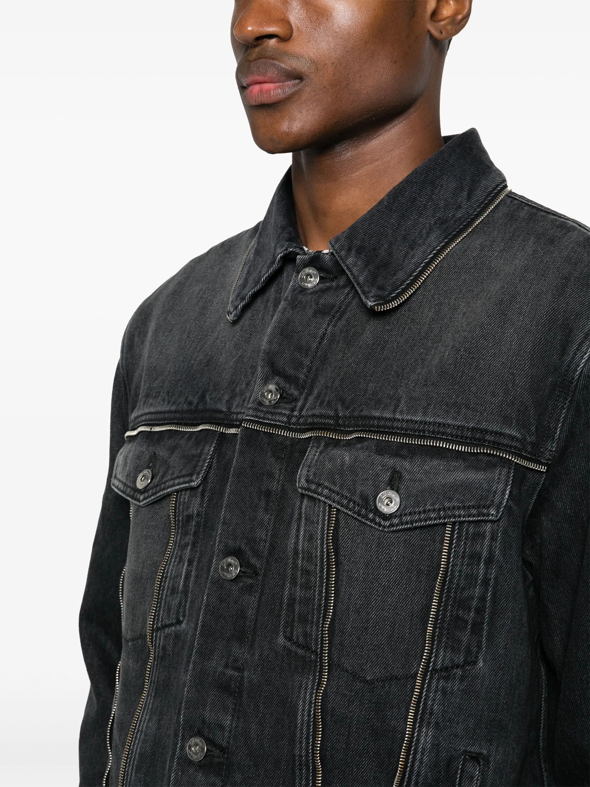 Off-White o1y0225 Denim Jacket in Black Size US L / EU 52-54 / 3 - 2 Thumbnail