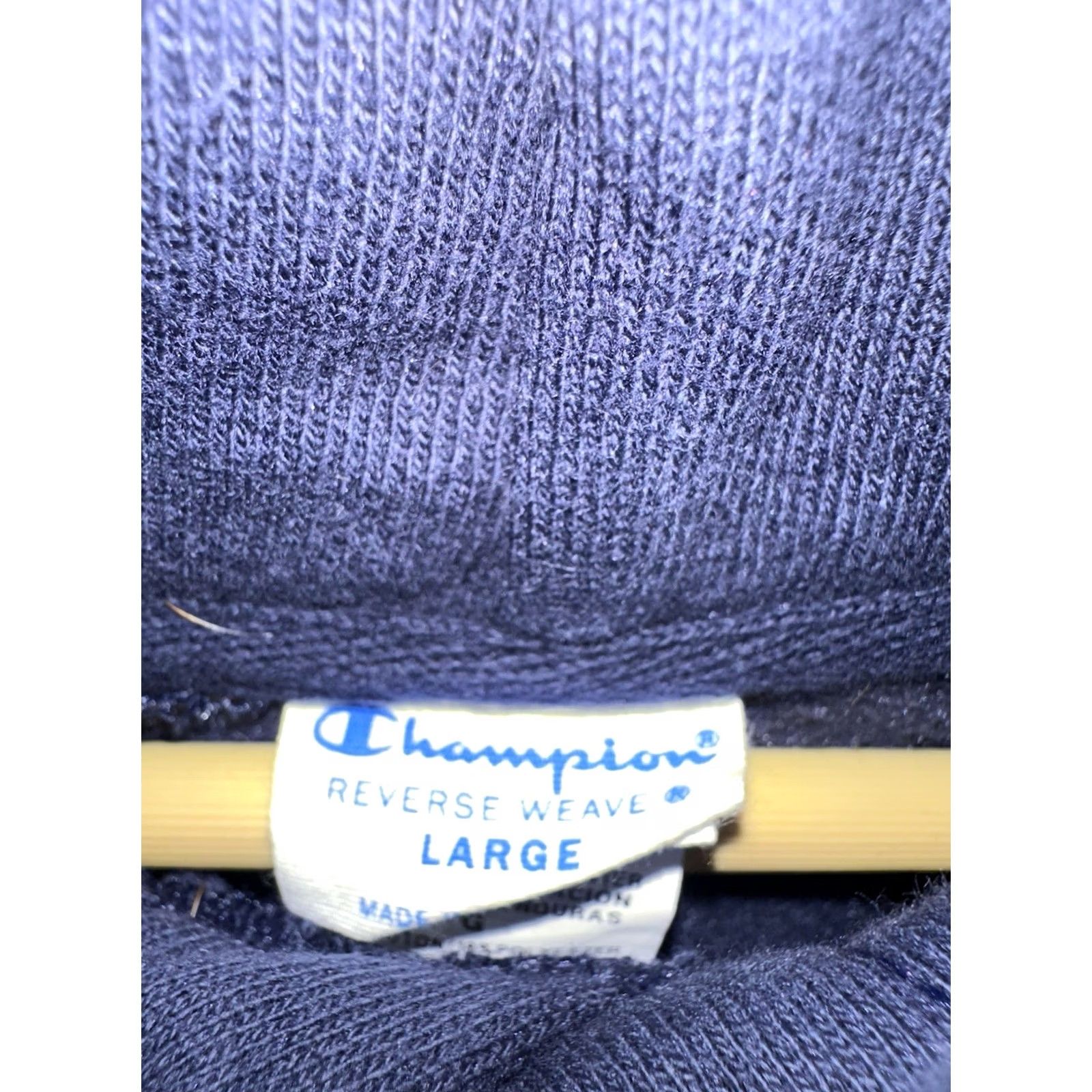 Champion VTG Champion Reverse Weave Eyeless Navy Blue Hoodie Sweatshirt L Mens Pullover Drawstring Reversible Hoodie Size US L / EU 52-54 / 3 - 3 Thumbnail