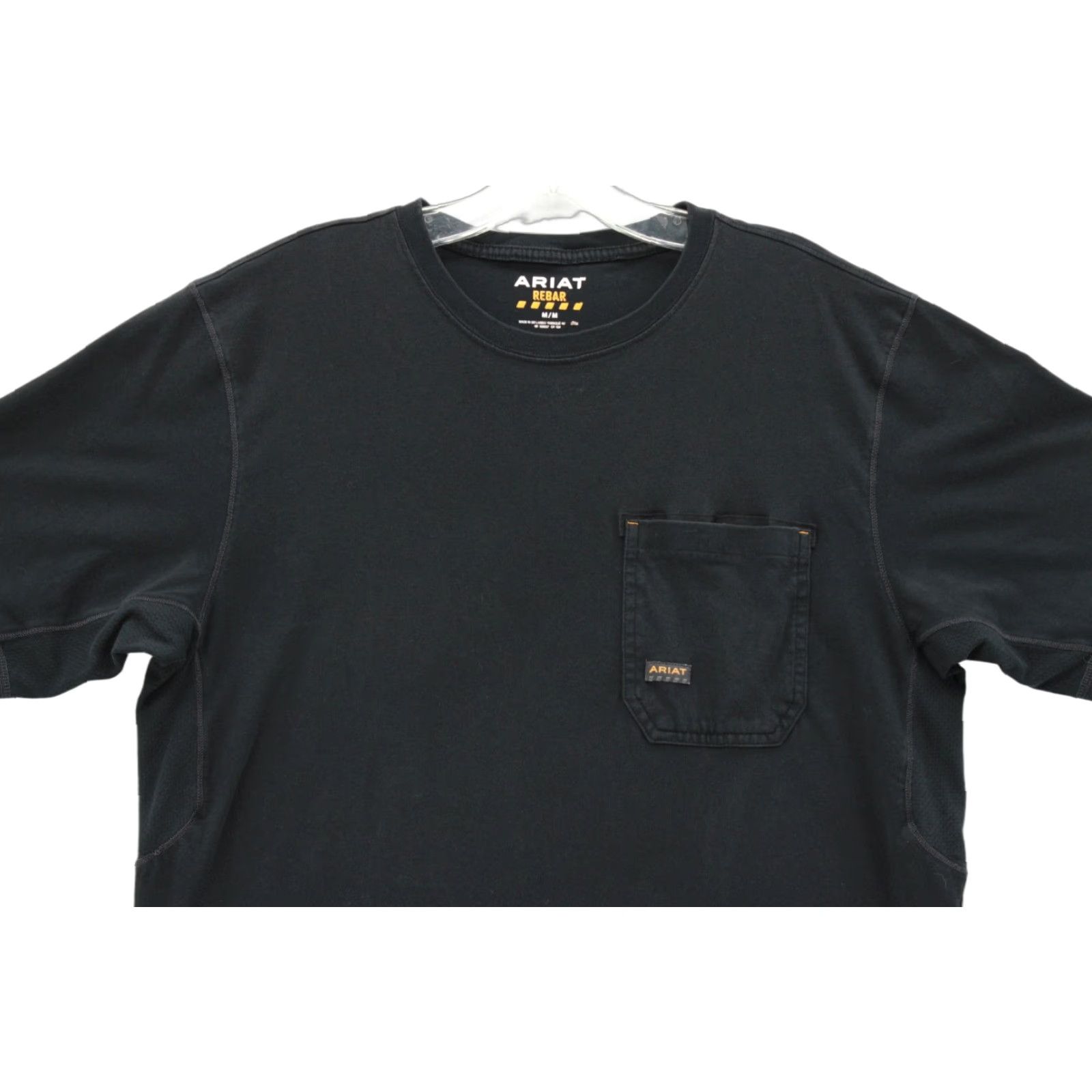 Ariat Ariat Rebar T-Shirt Mens Medium Black Pocket Stretch Pin Holder Work Wear Moder Shirt Size US M / EU 48-50 / 2 - 1 Thumbnail