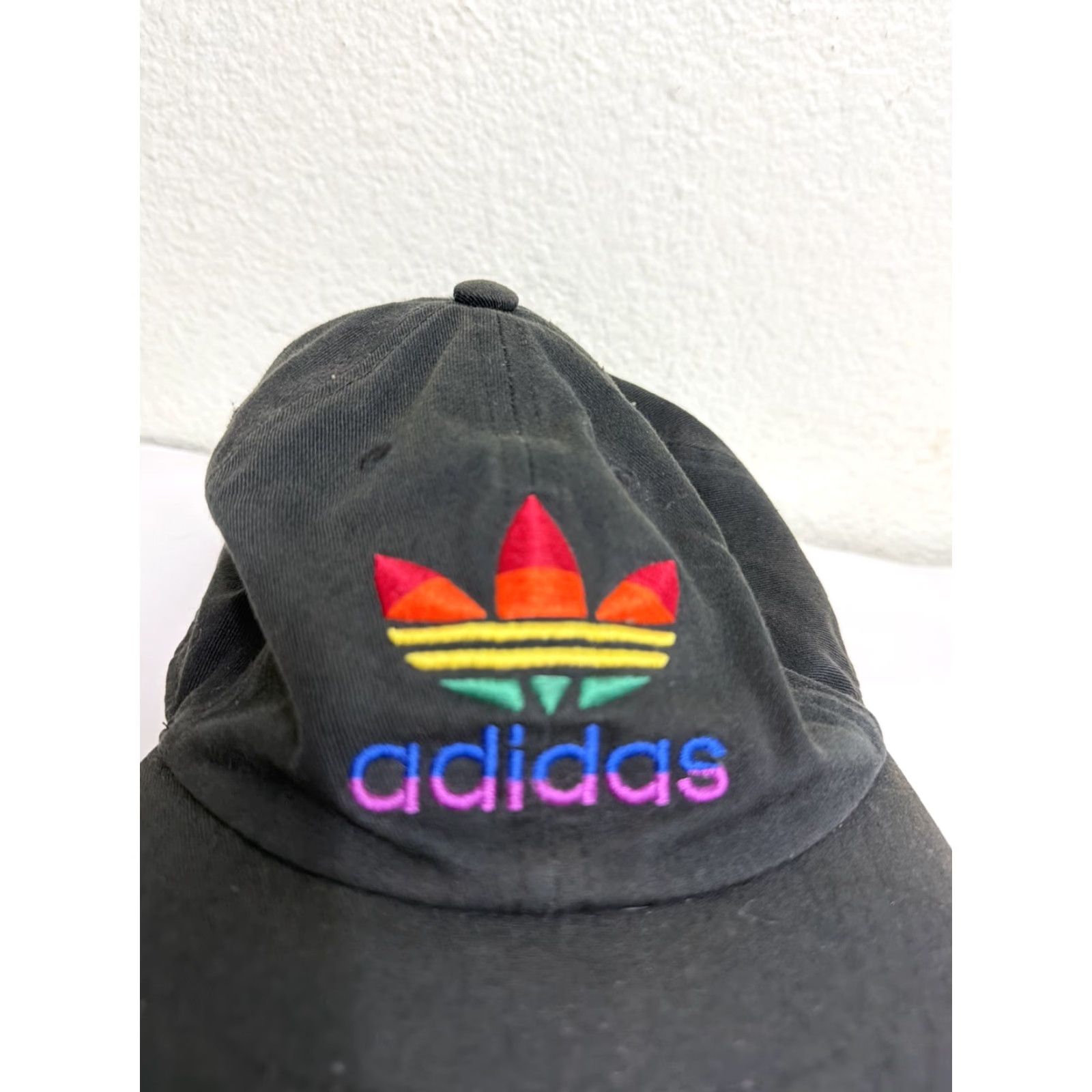 Adidas Adidas Hat Cap Rainbow Trefoil Logo Black Dad Cap OSFM Strapback Love Pride Cap Hat Size ONE SIZE - 3 Thumbnail