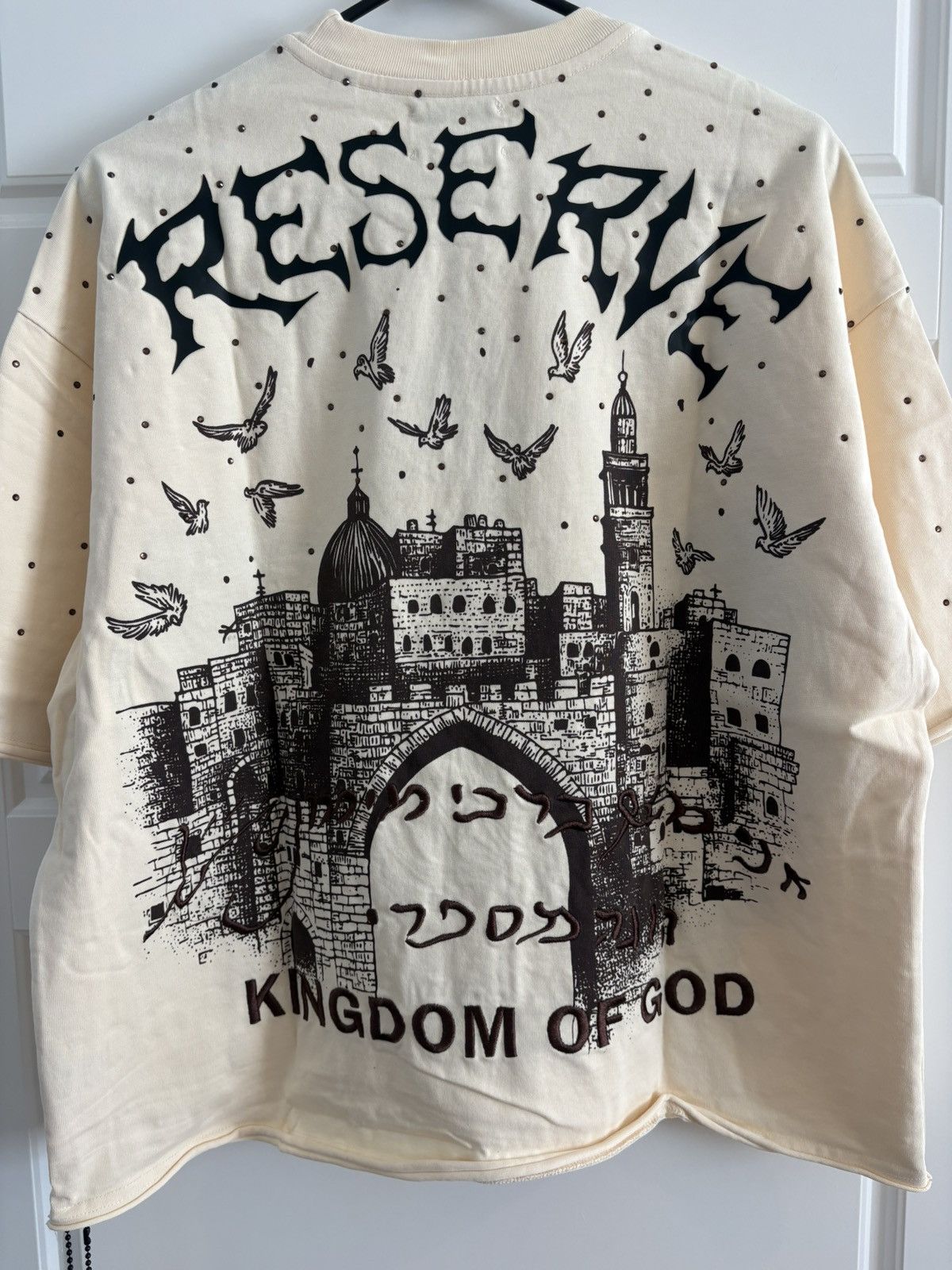 Other Reserve Kingdom Of God Embroidered (Bone) Mens Size S TShirt Size US S / EU 44-46 / 1 - 6 Thumbnail