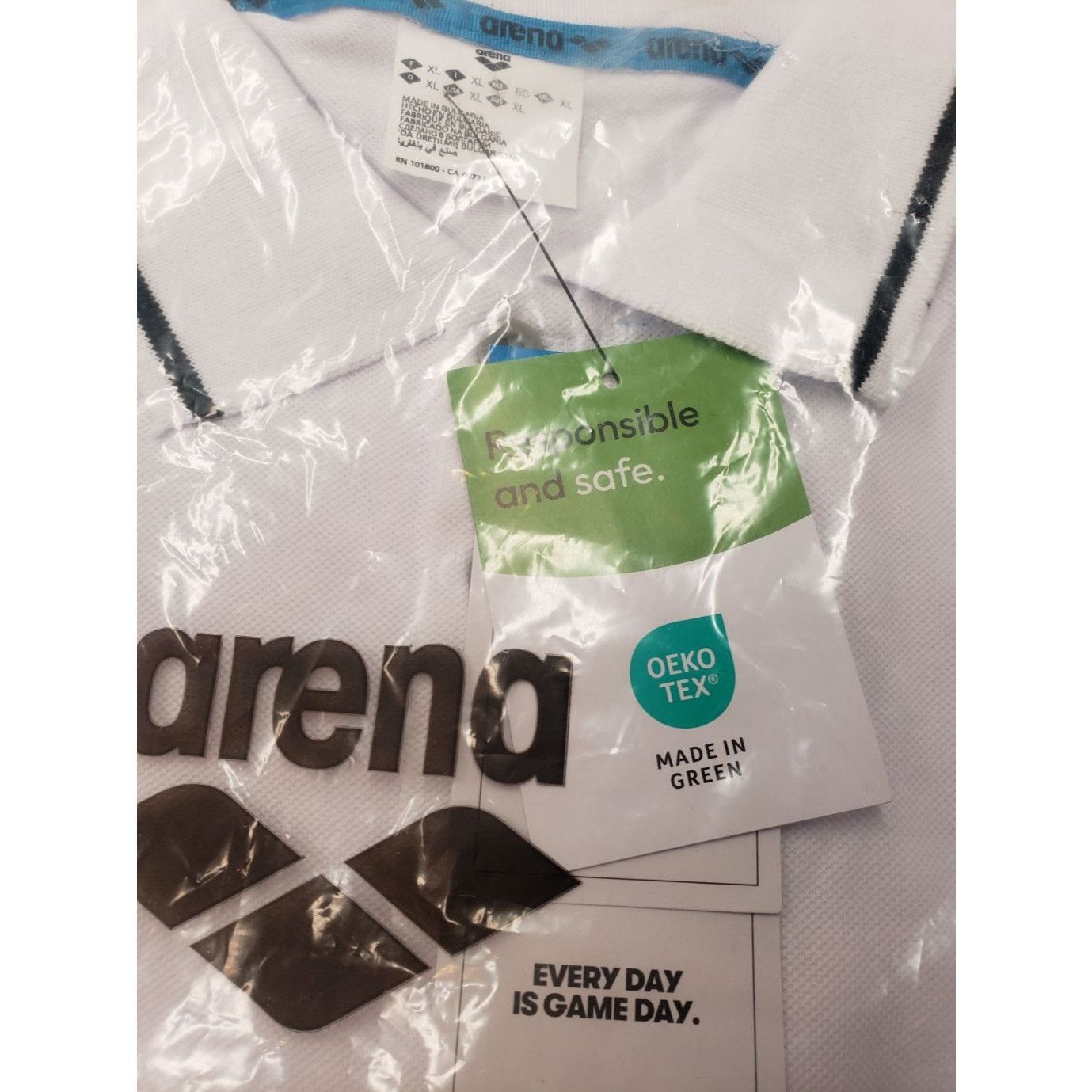 Other Arena Team Solid Polo Shirt White Cotton XL Unisex Regular F Size US XL / EU 56 / 4 - 7 Thumbnail